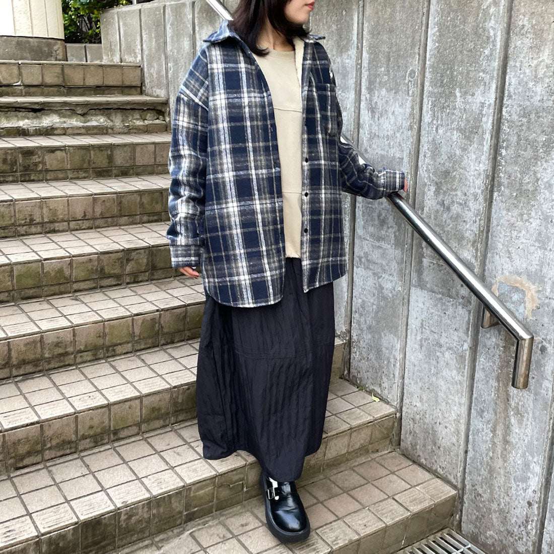 シーアールビー CRB 切替コクーンスカート （グレー） グレー