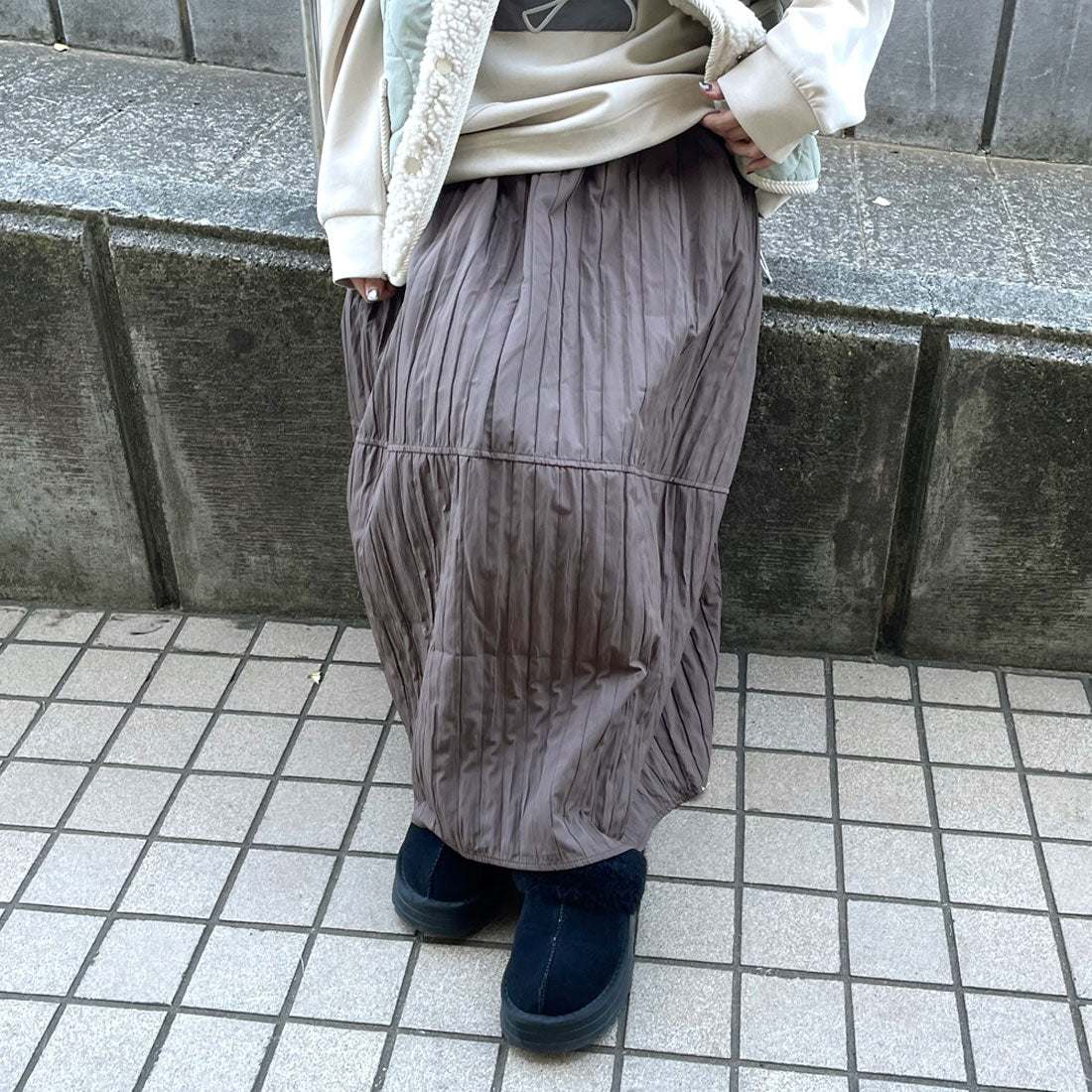 シーアールビー CRB 切替コクーンスカート （グレー） グレー