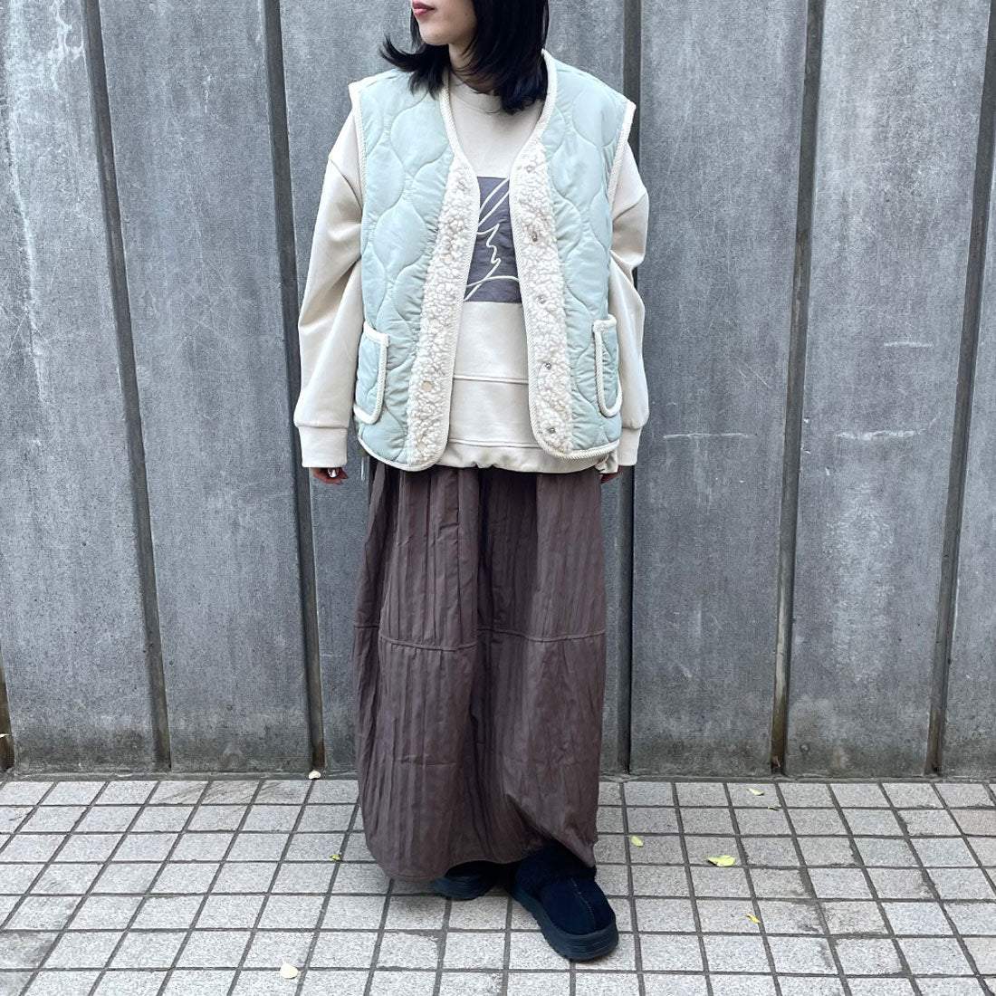 シーアールビー CRB 切替コクーンスカート （グレー） グレー