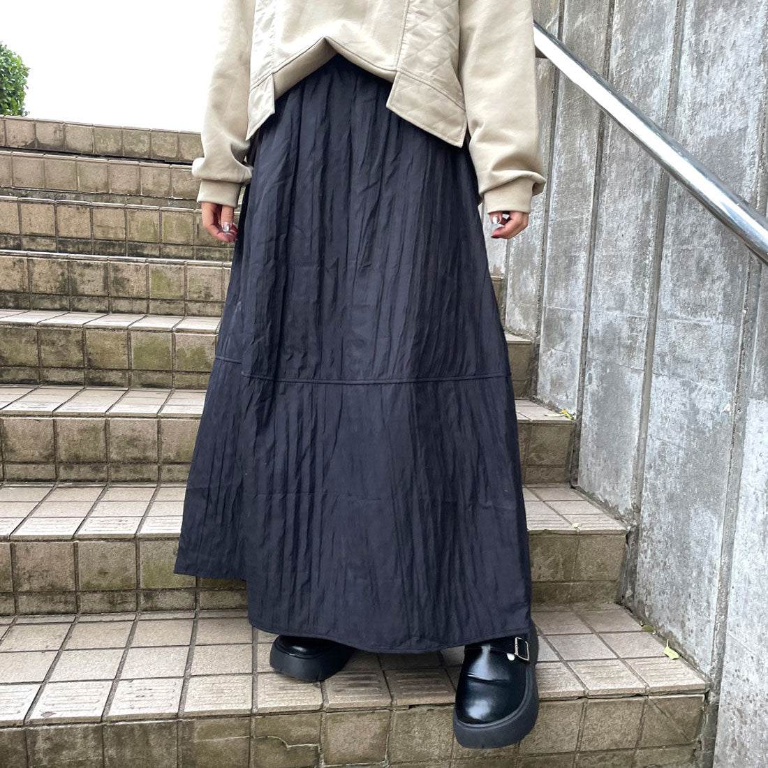 シーアールビー CRB 切替コクーンスカート （ブラック） ブラック
