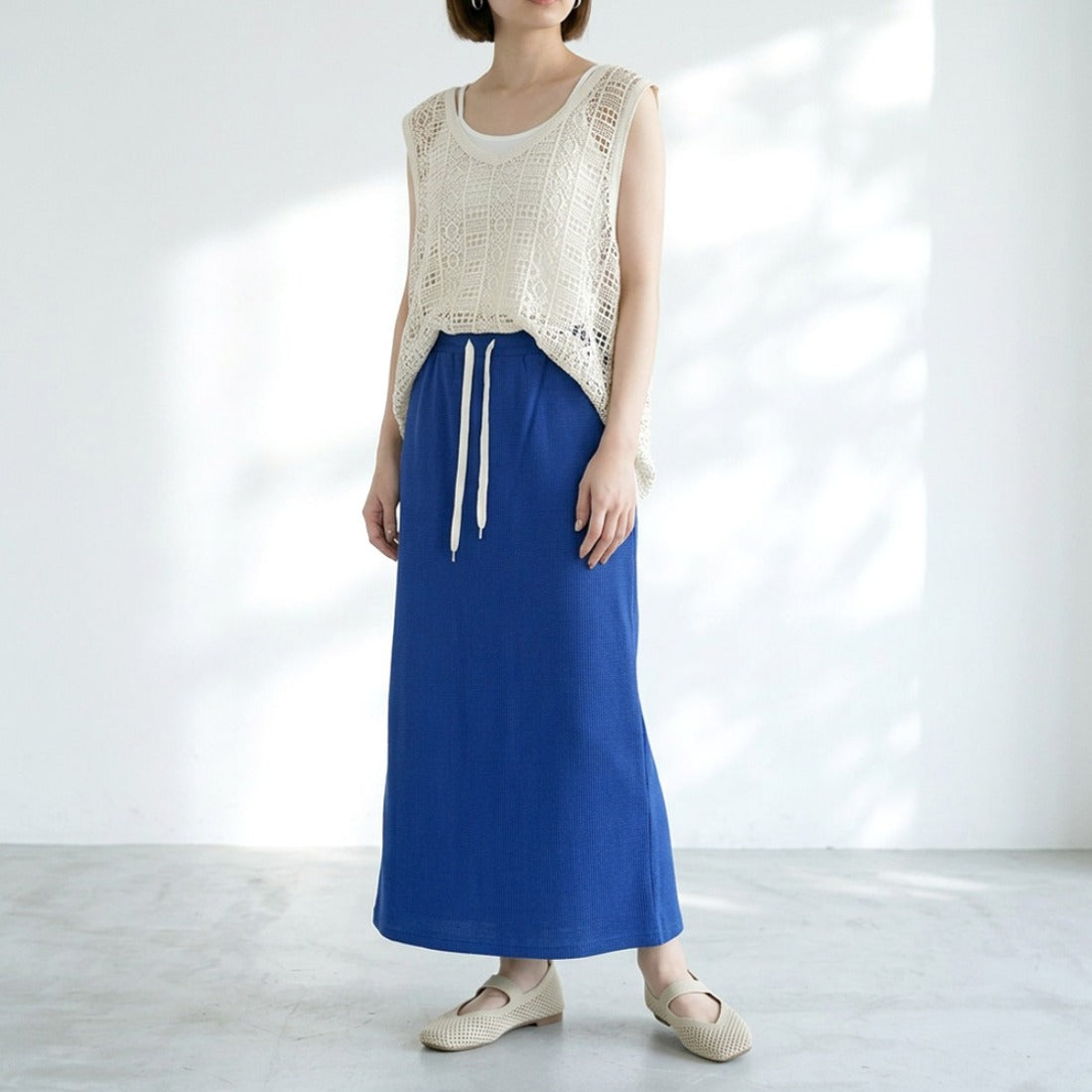 シーアールビー CRB ワッフルIラインスカート （レッド） レッド
