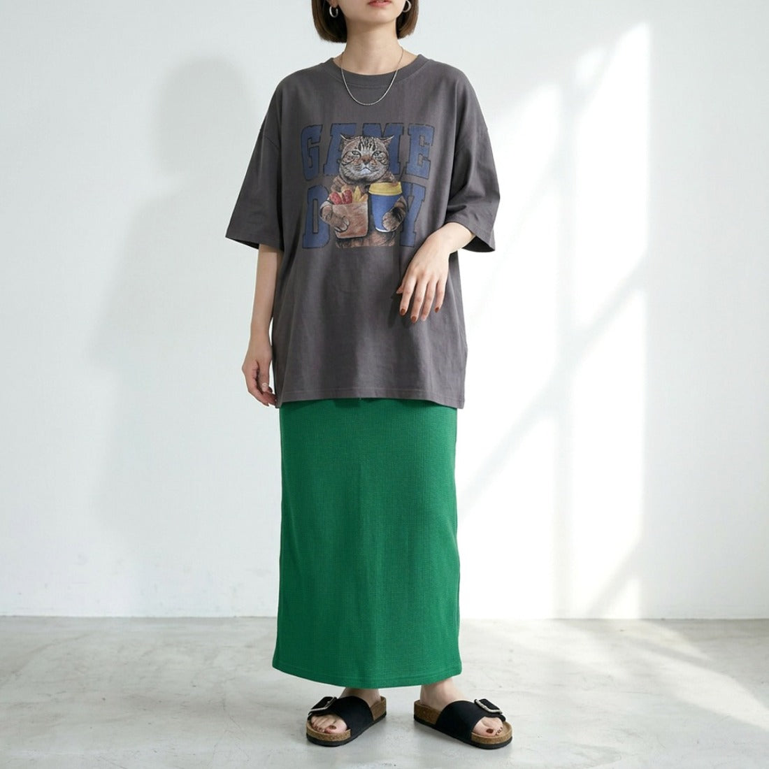 シーアールビー CRB ワッフルIラインスカート （レッド） レッド