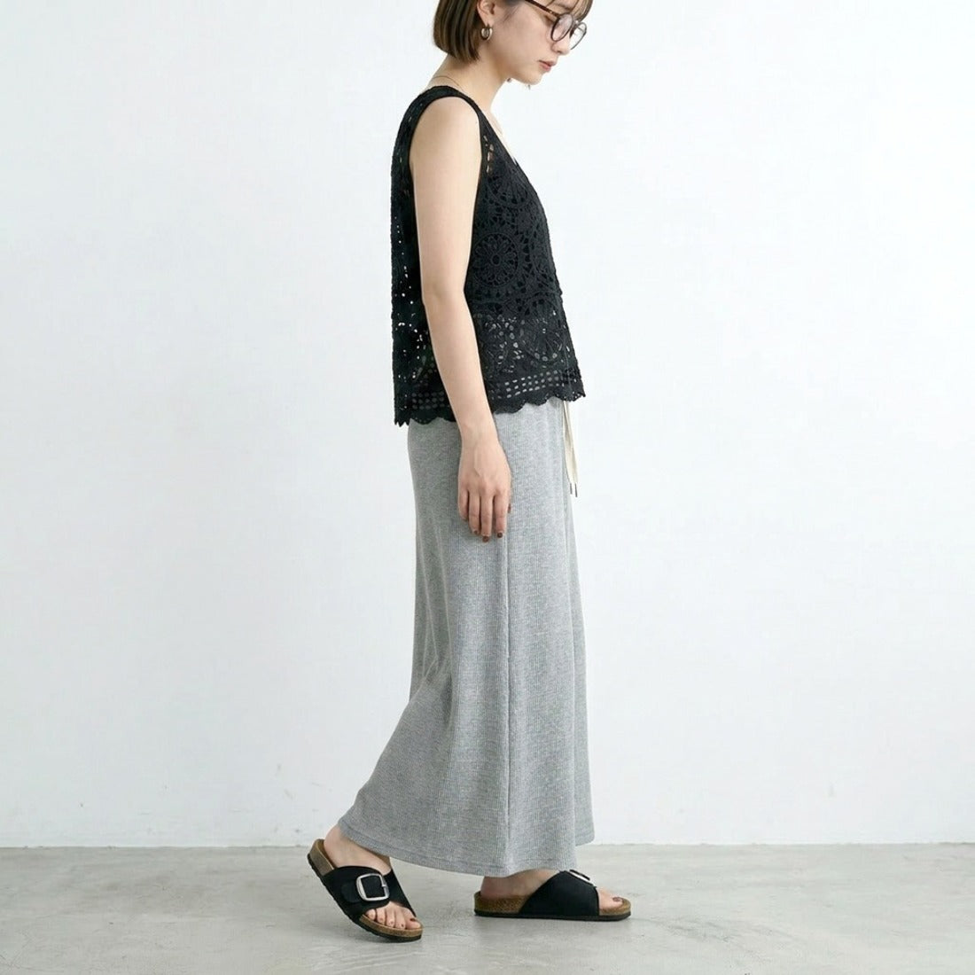シーアールビー CRB ワッフルIラインスカート （レッド） レッド