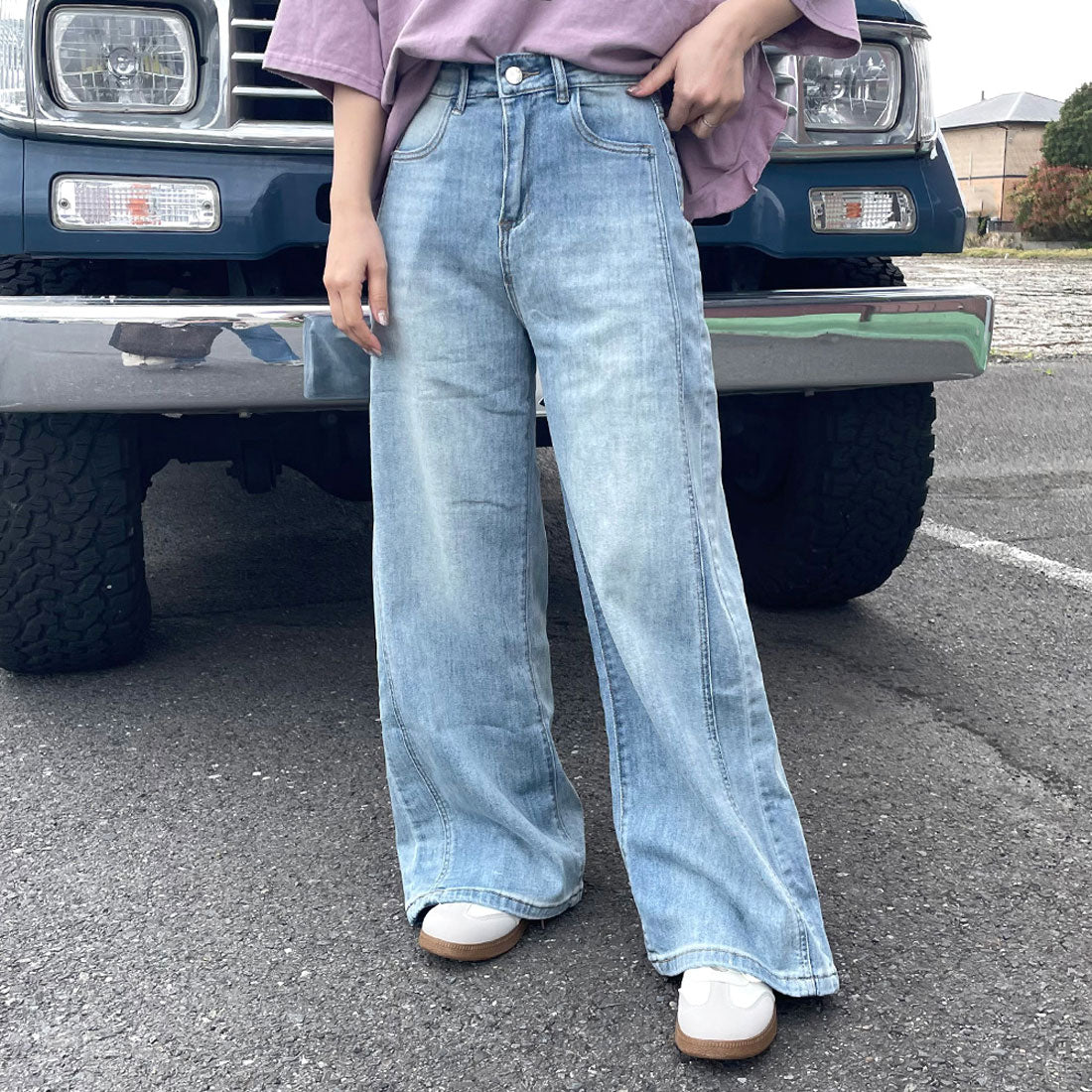 シーアールビー CRB ストレートデニムパンツ （ブルー） ブルー