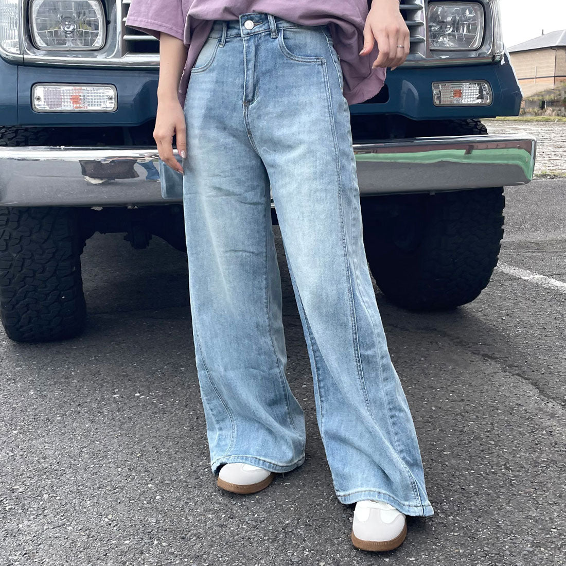シーアールビー CRB ストレートデニムパンツ （ブルー） ブルー