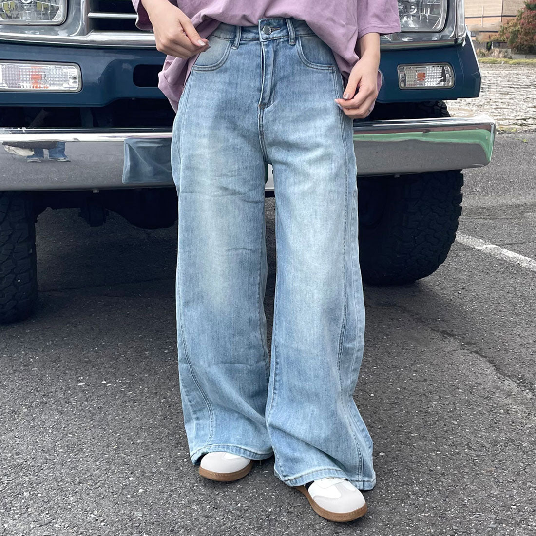 シーアールビー CRB ストレートデニムパンツ （ブルー） ブルー
