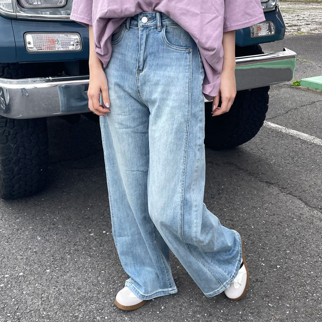 シーアールビー CRB ストレートデニムパンツ （ブルー） ブルー