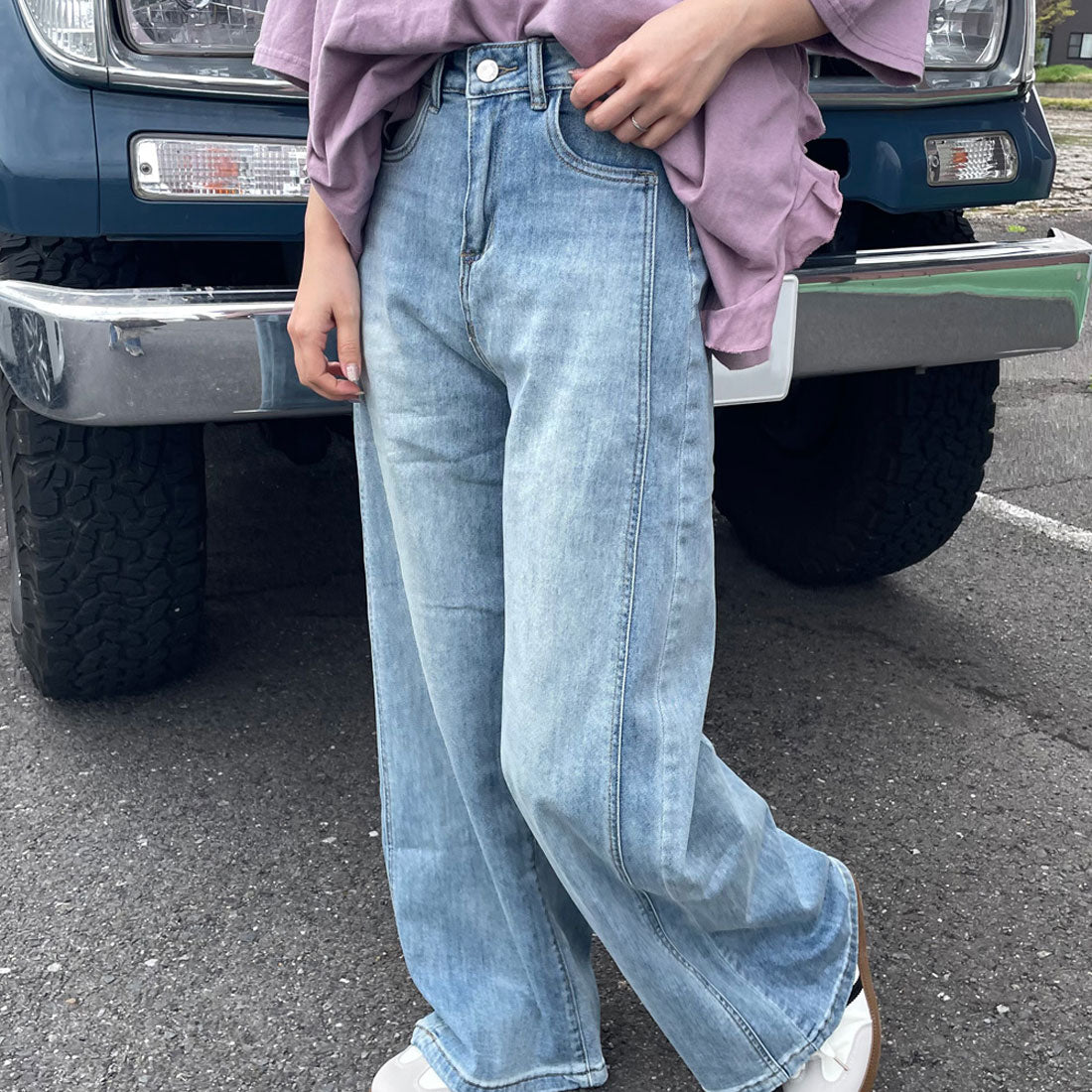 シーアールビー CRB ストレートデニムパンツ （ブルー） ブルー