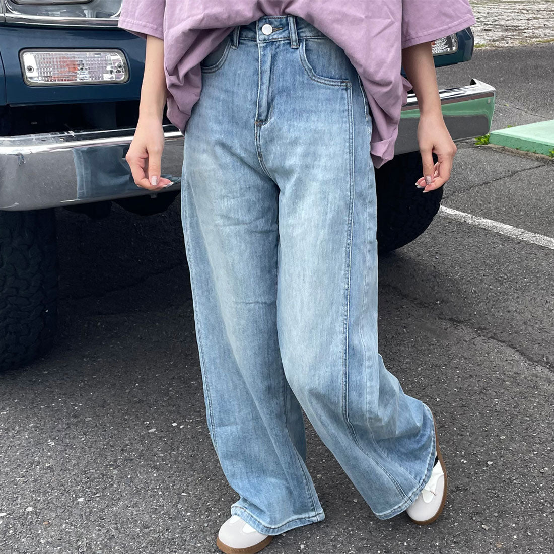シーアールビー CRB ストレートデニムパンツ （ブルー） ブルー