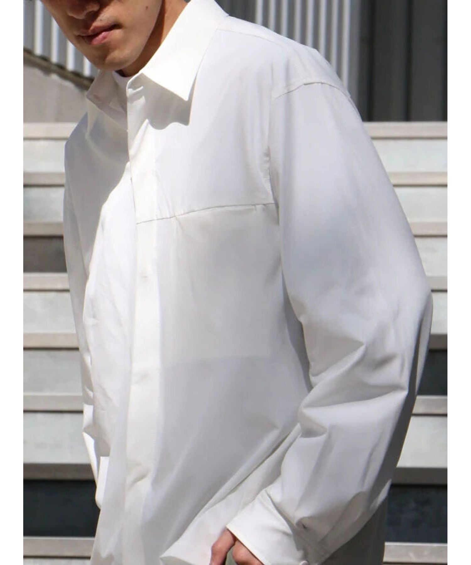 クラフトスタンダードブティック CRAFT STANDARD BOUTIQUE 【機能素材】FLY FRONT SHIRTS （グレーベージュ） グレーベージュ