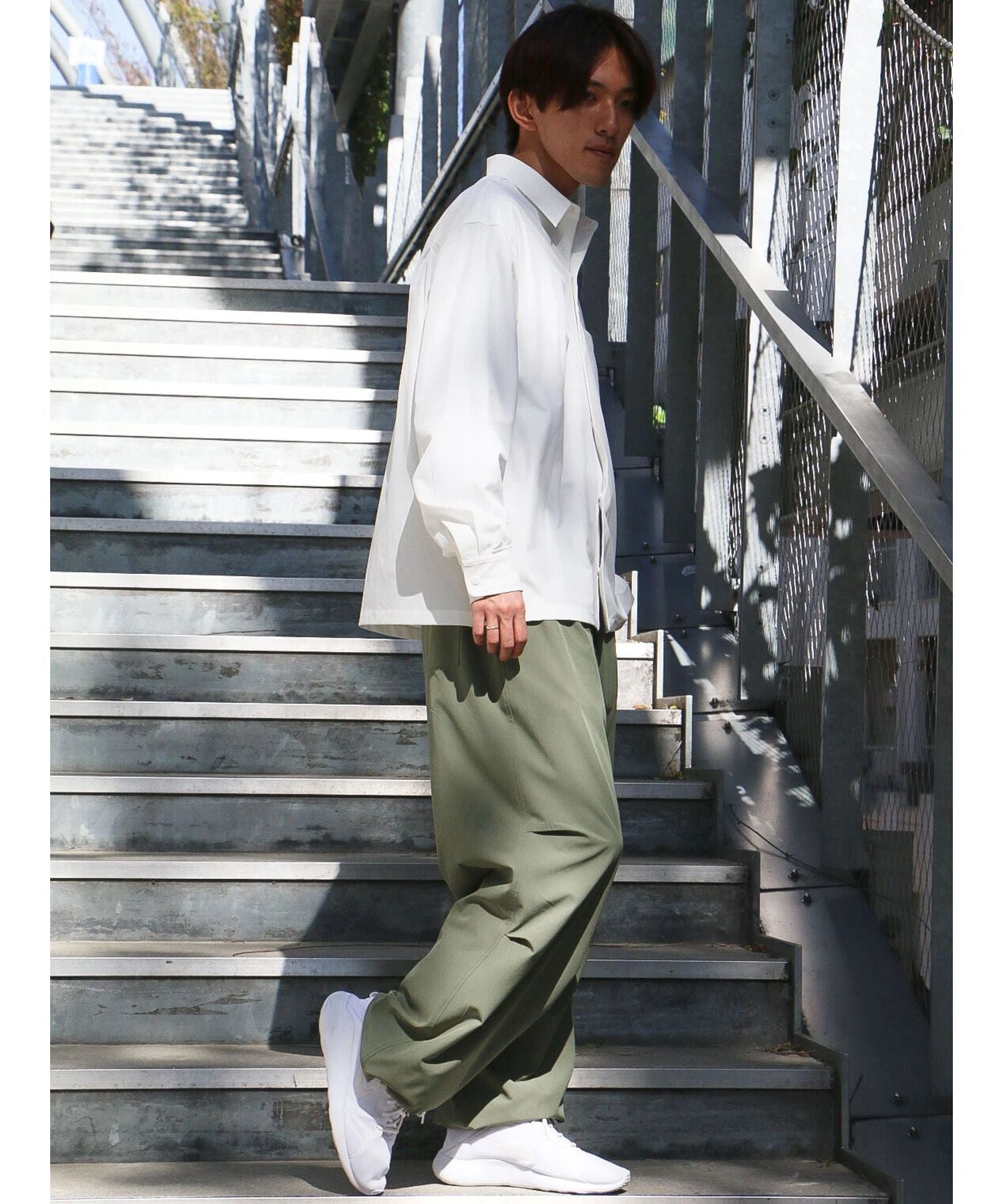 クラフトスタンダードブティック CRAFT STANDARD BOUTIQUE 【機能素材】FLY FRONT SHIRTS （グレーベージュ） グレーベージュ