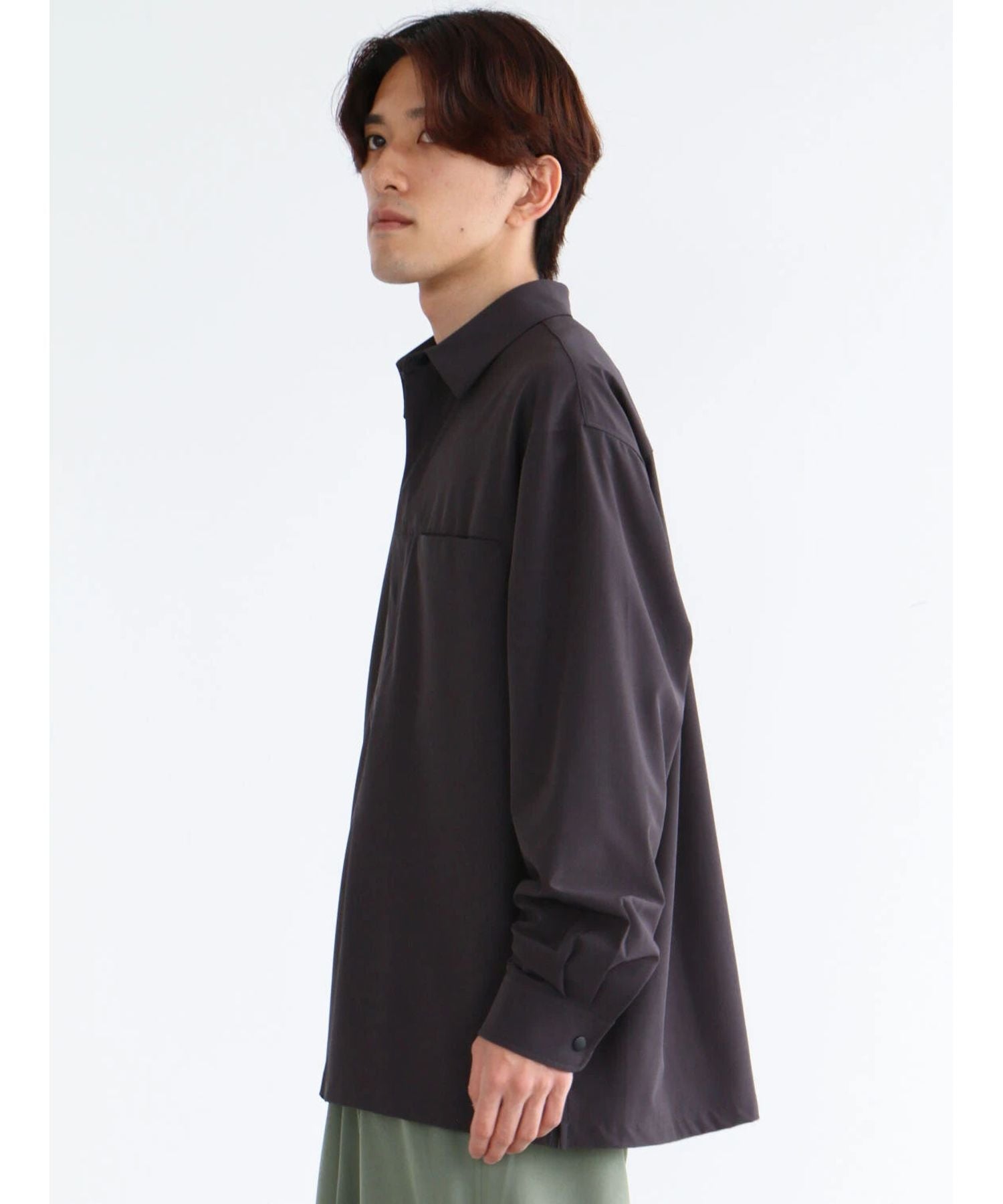クラフトスタンダードブティック CRAFT STANDARD BOUTIQUE 【機能素材】FLY FRONT SHIRTS （グレーベージュ） グレーベージュ
