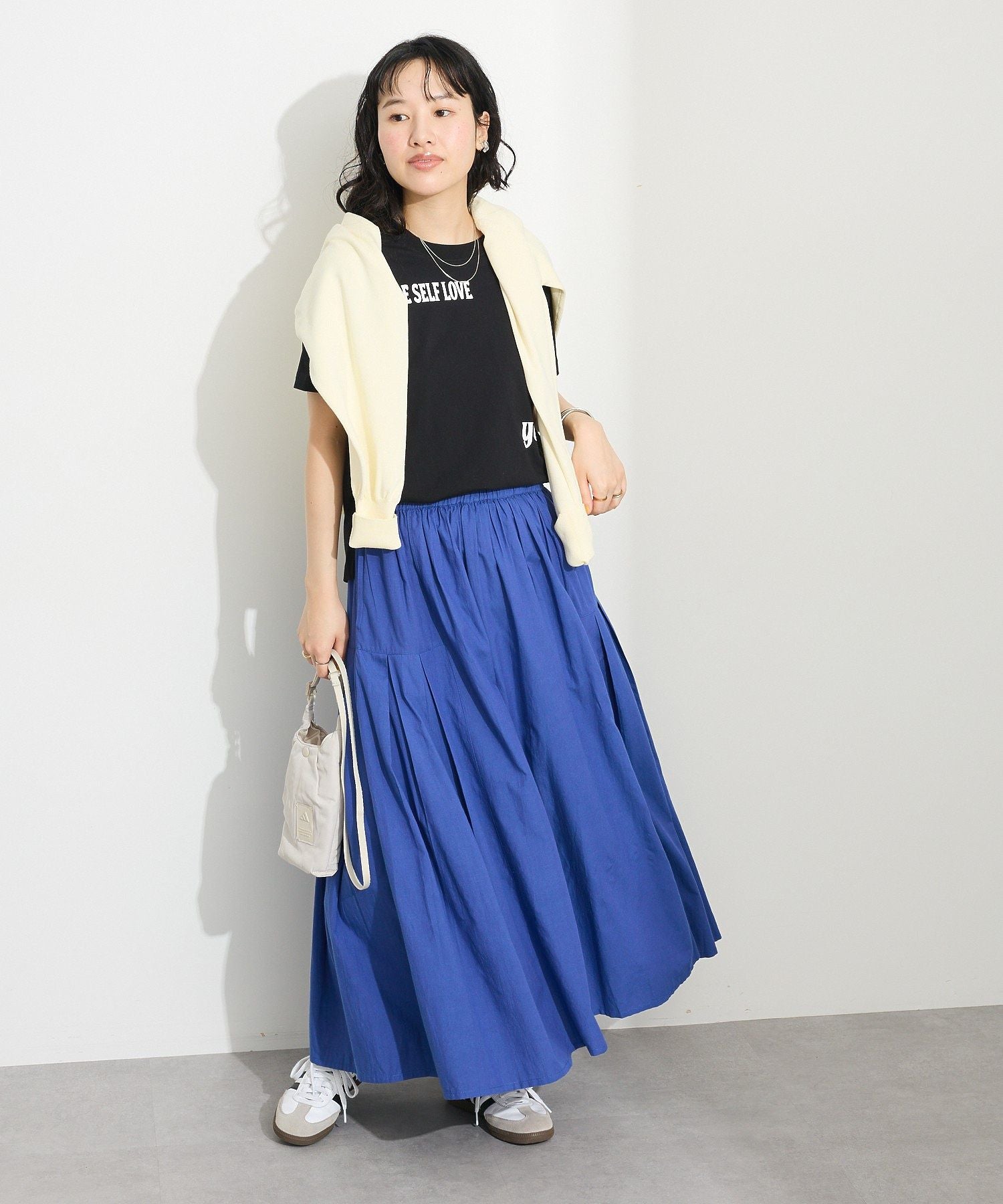 クラフトスタンダードブティック CRAFT STANDARD BOUTIQUE サイドタック切り替えスカート （ホワイト） ホワイト