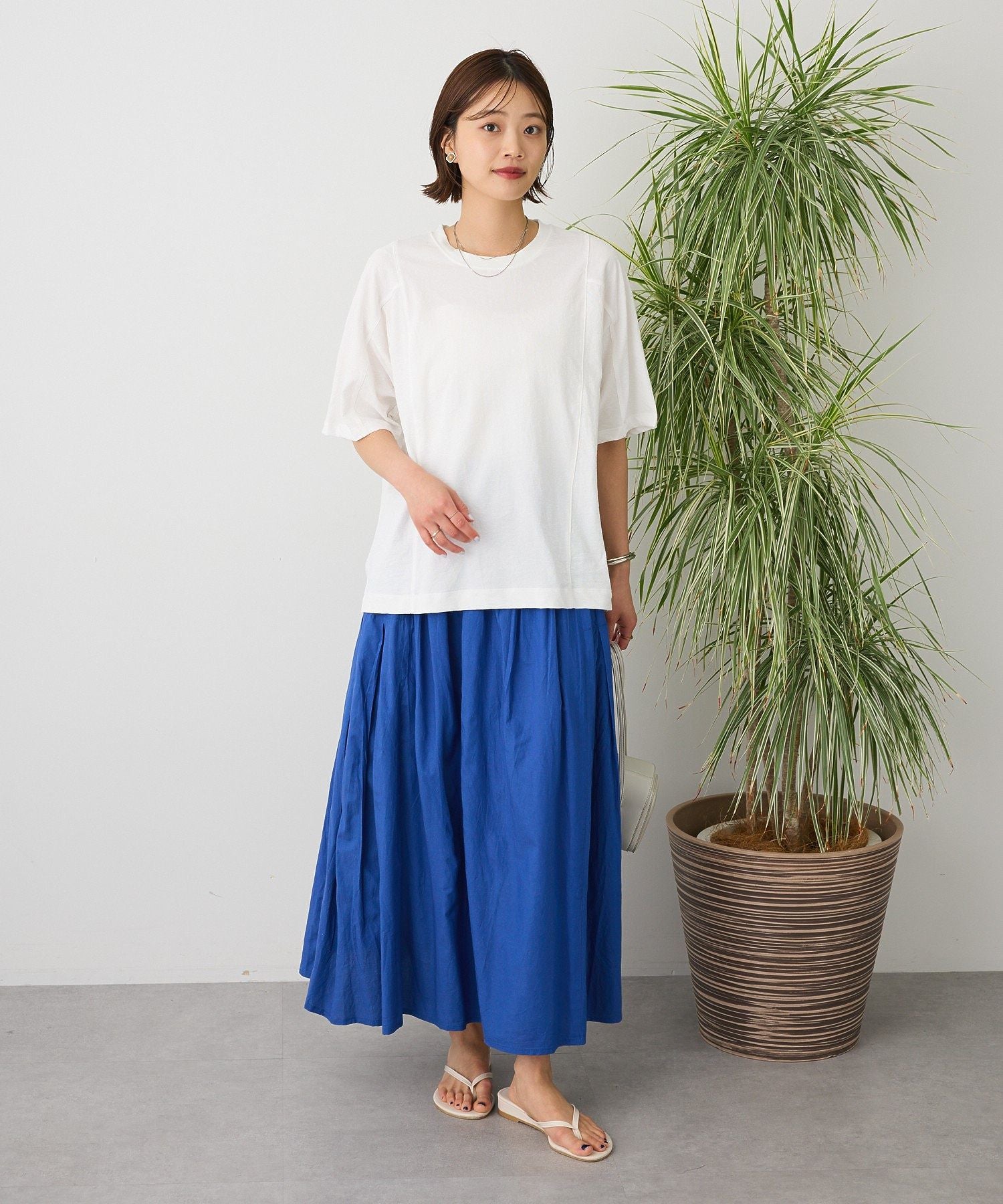 クラフトスタンダードブティック CRAFT STANDARD BOUTIQUE サイドタック切り替えスカート （ホワイト） ホワイト