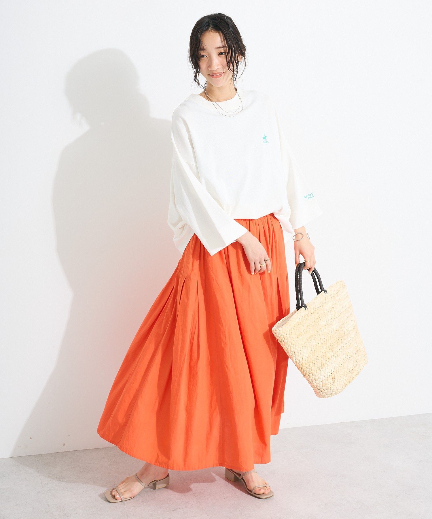 クラフトスタンダードブティック CRAFT STANDARD BOUTIQUE サイドタック切り替えスカート （ホワイト） ホワイト