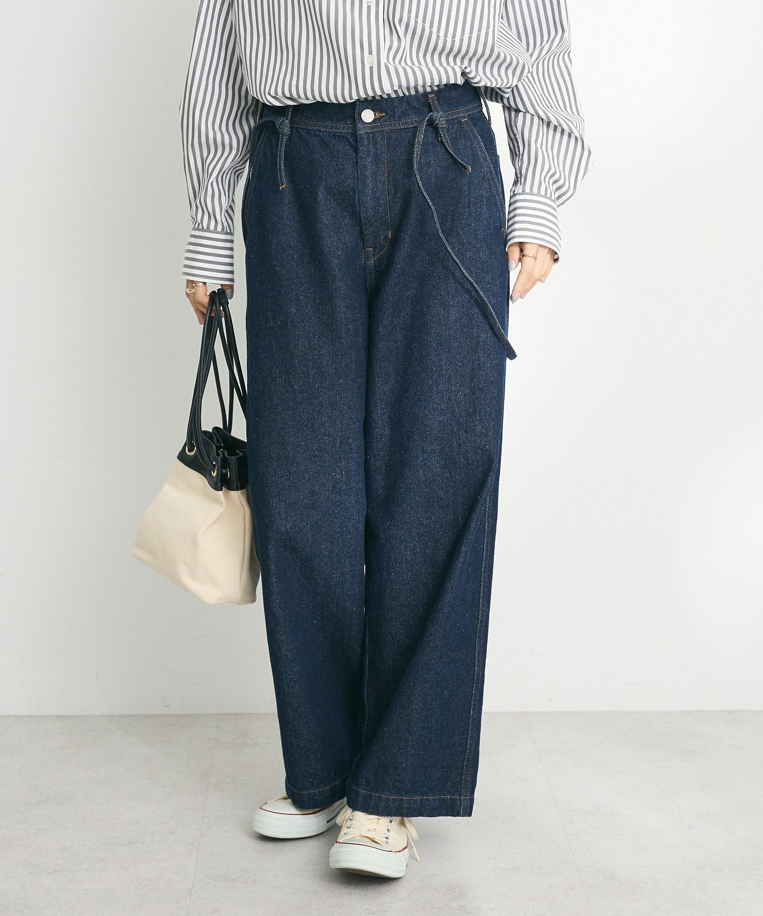 クラフトスタンダードブティック CRAFT STANDARD BOUTIQUE 2wayサロペットデニムパンツ （ライトインディゴ） ライトインディゴ