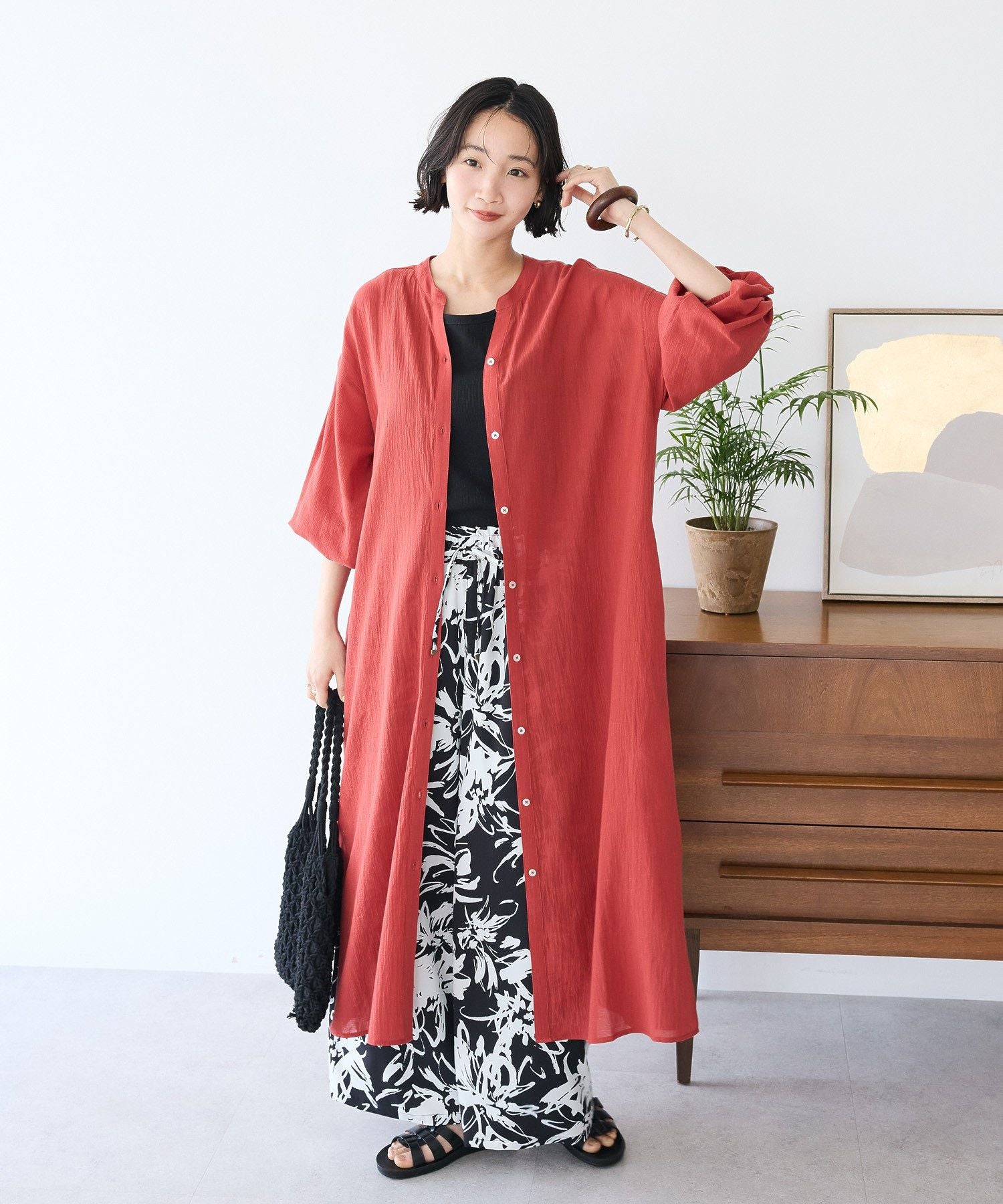 クラフトスタンダードブティック CRAFT STANDARD BOUTIQUE ジョーゼットワンピース （レッド） レッド
