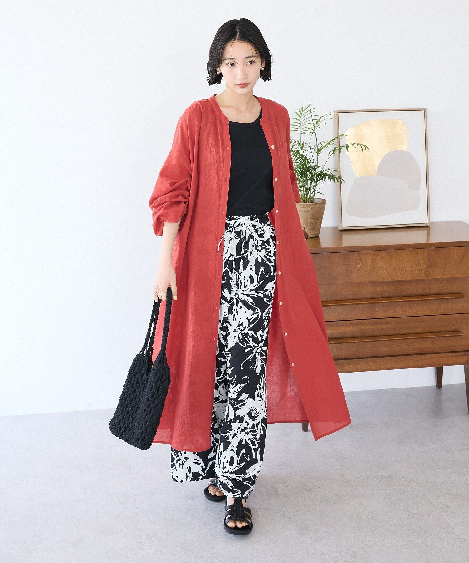 クラフトスタンダードブティック CRAFT STANDARD BOUTIQUE ジョーゼットワンピース （レッド） レッド
