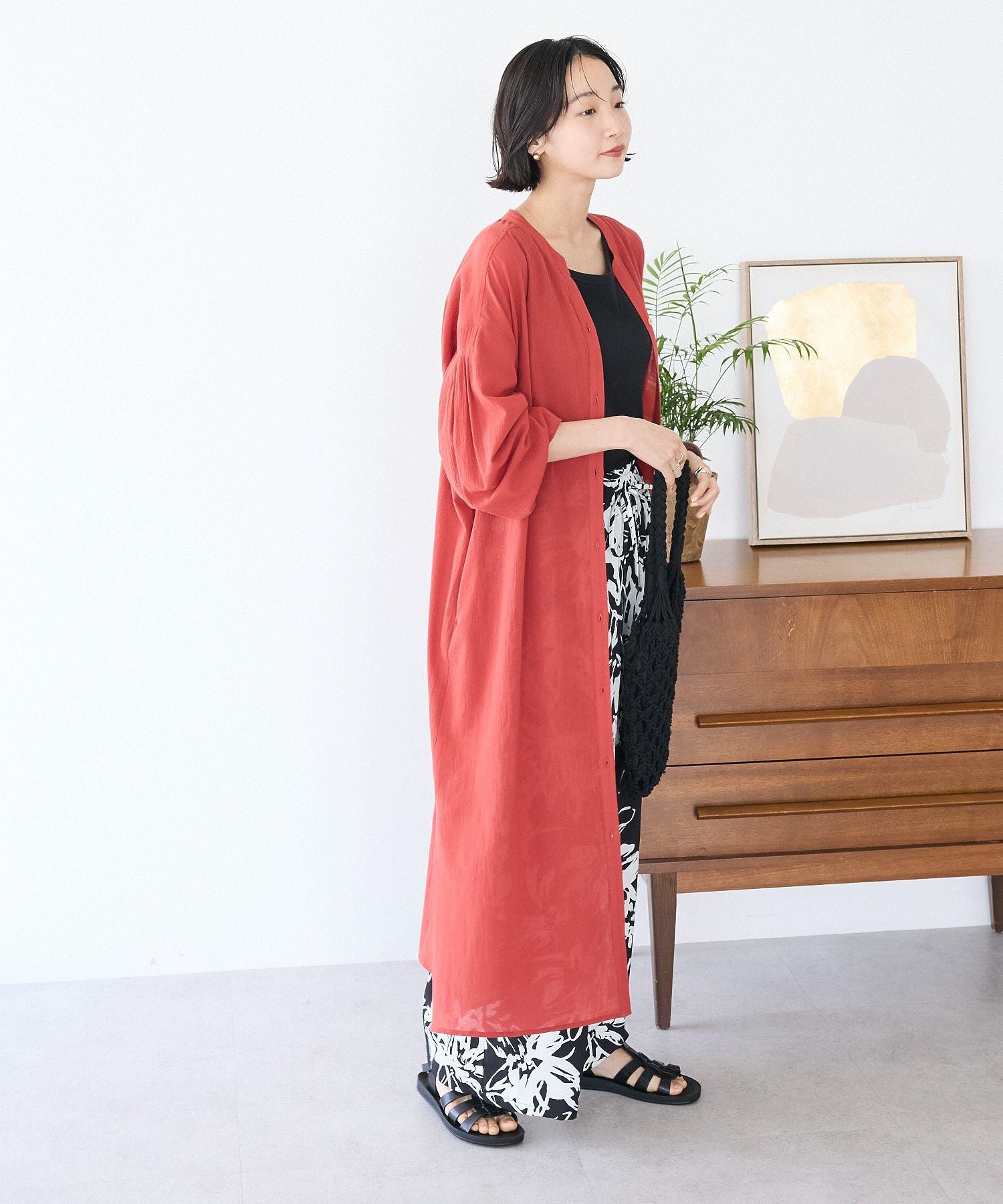 クラフトスタンダードブティック CRAFT STANDARD BOUTIQUE ジョーゼットワンピース （レッド） レッド