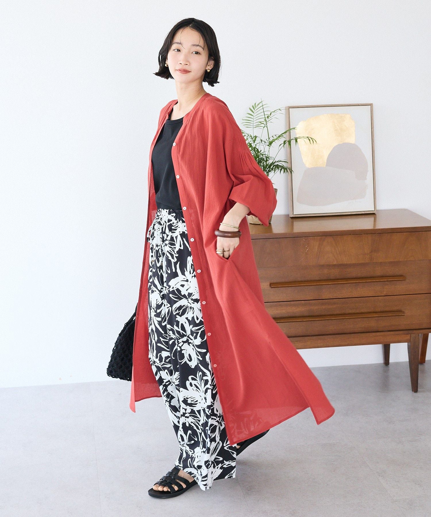 クラフトスタンダードブティック CRAFT STANDARD BOUTIQUE ジョーゼットワンピース （レッド） レッド