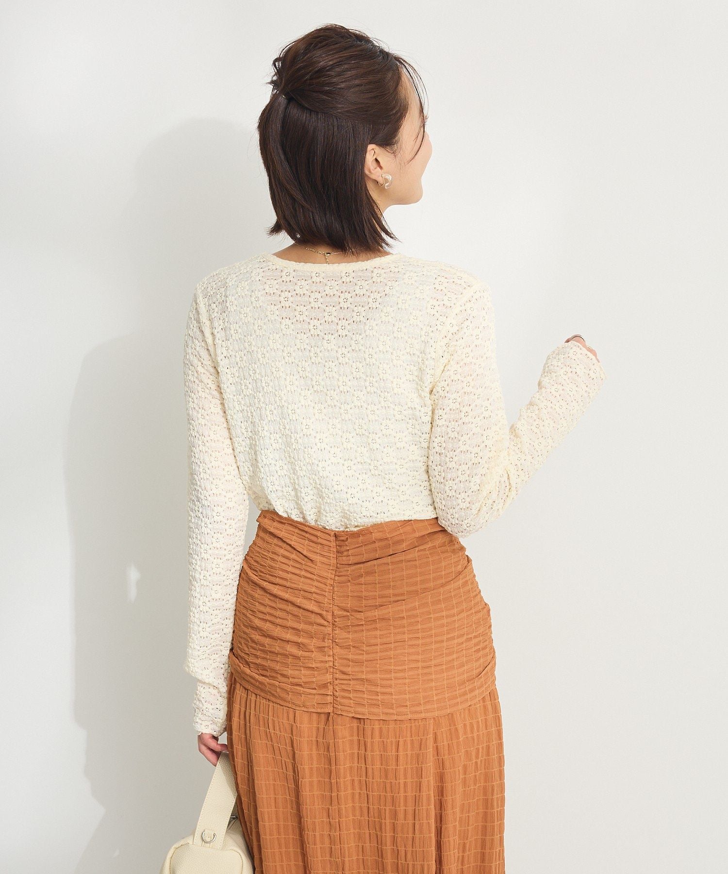 クラフトスタンダードブティック CRAFT STANDARD BOUTIQUE 花柄レースシャーリングプルオーバー （ブラック） ブラック