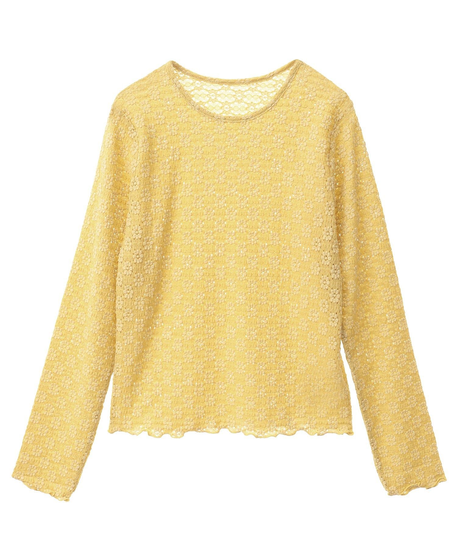 クラフトスタンダードブティック CRAFT STANDARD BOUTIQUE 花柄レースシャーリングプルオーバー （ブラック） ブラック