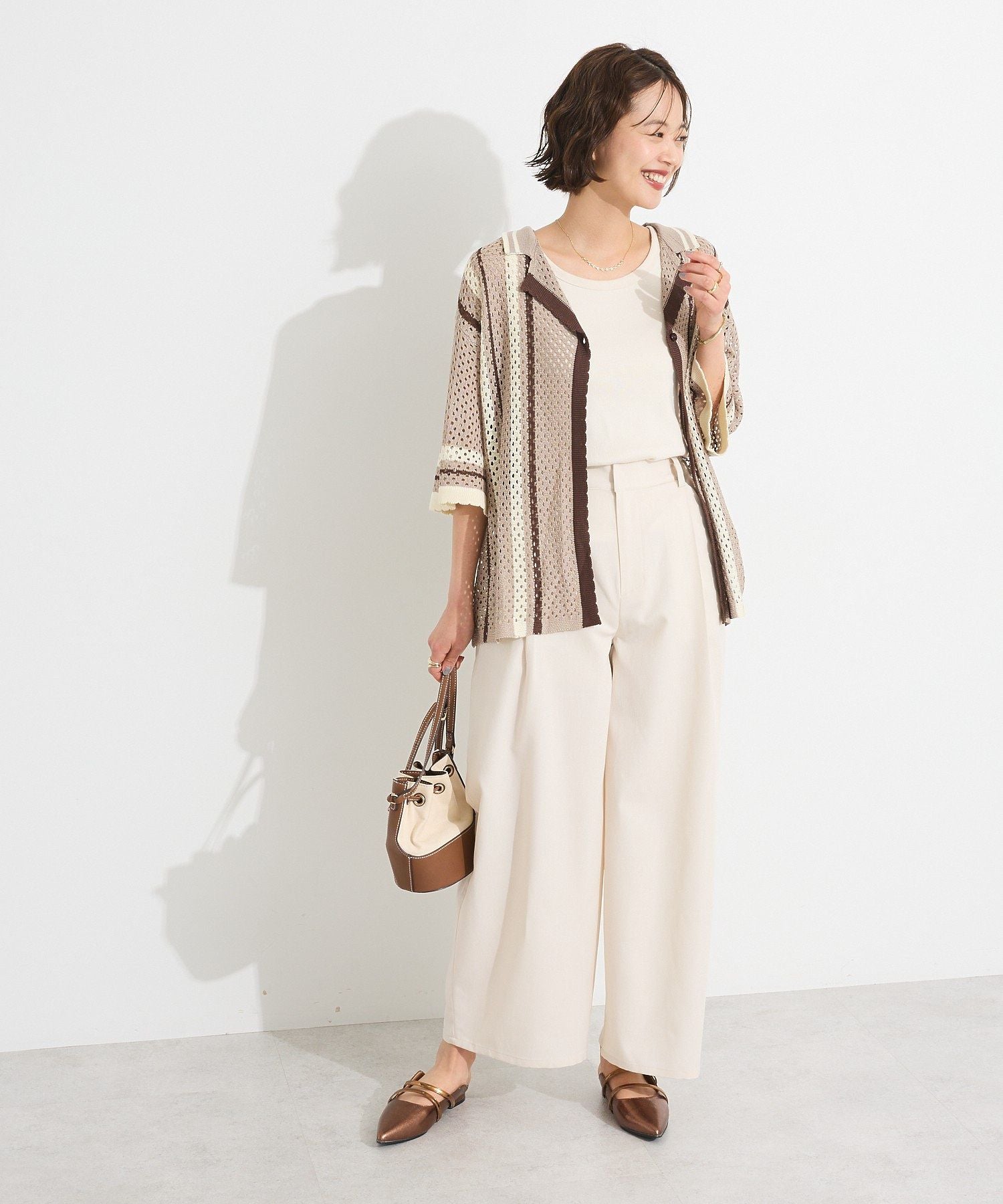 クラフトスタンダードブティック CRAFT STANDARD BOUTIQUE ワイドオーバルパンツ （アイボリー） アイボリー