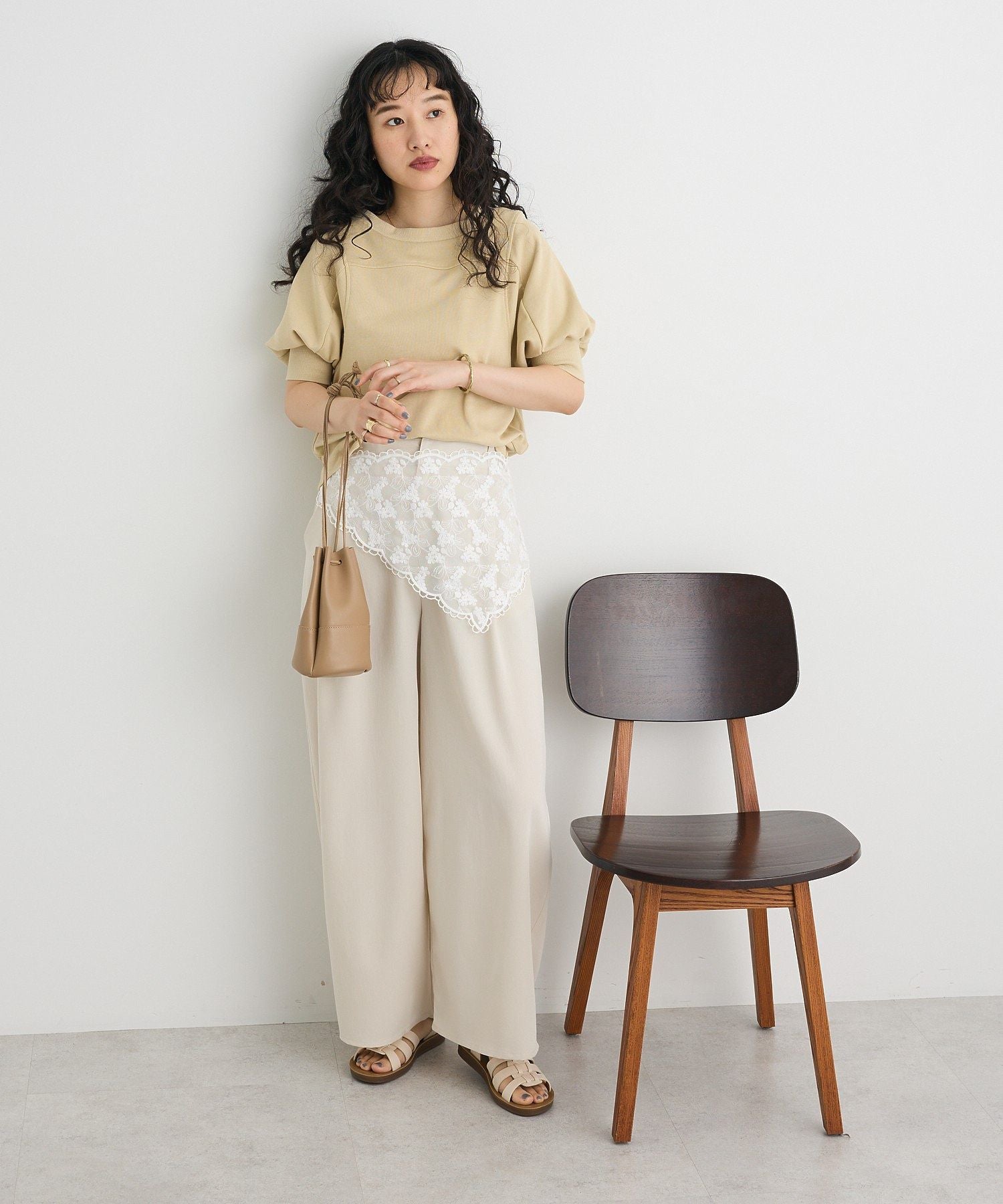 クラフトスタンダードブティック CRAFT STANDARD BOUTIQUE ワイドオーバルパンツ （アイボリー） アイボリー