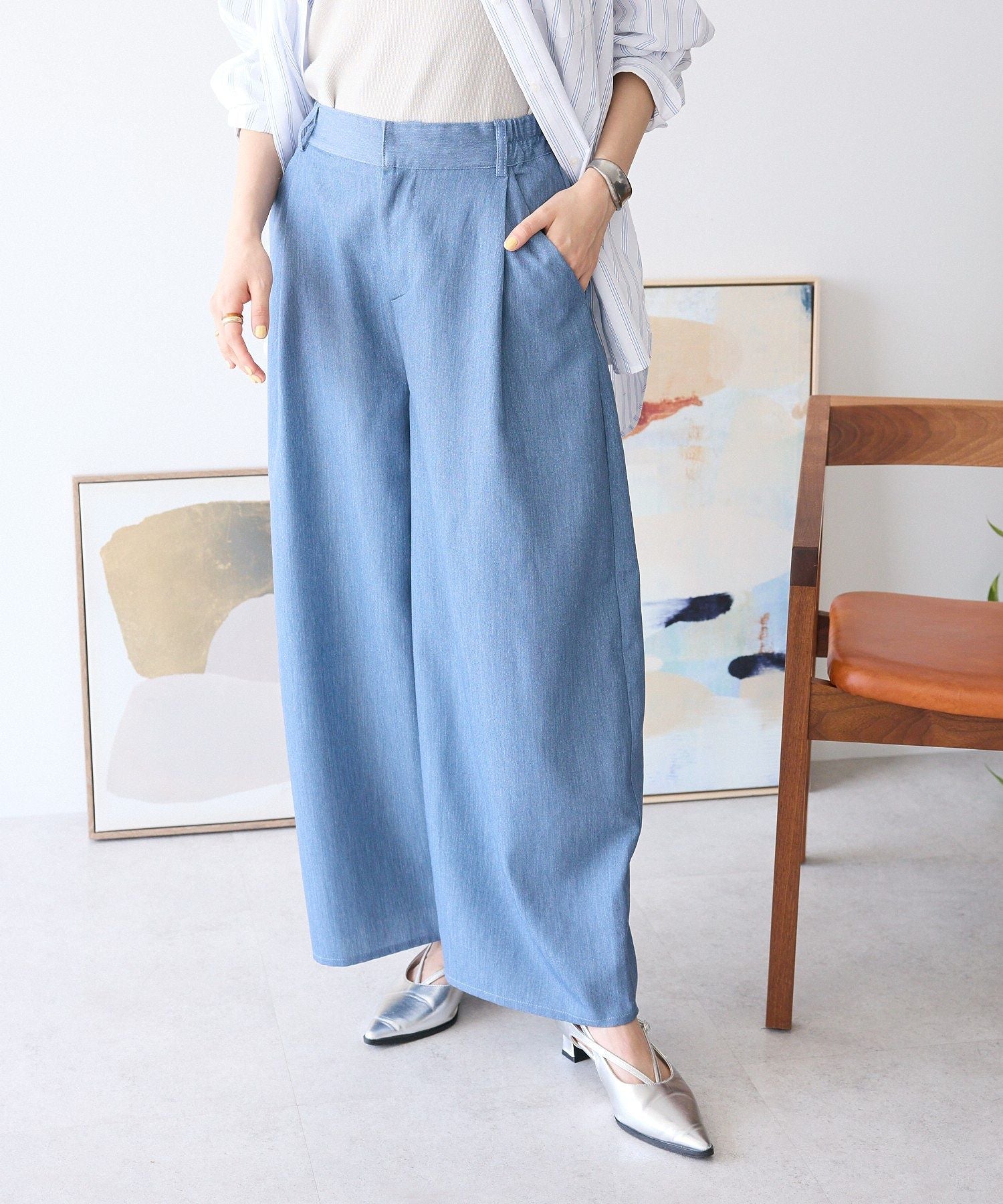 クラフトスタンダードブティック CRAFT STANDARD BOUTIQUE ワイドオーバルパンツ （アイボリー） アイボリー