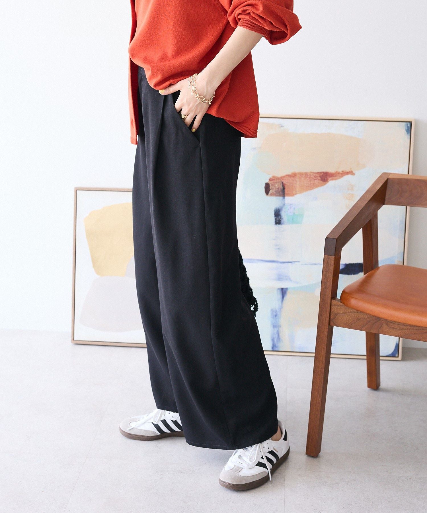 クラフトスタンダードブティック CRAFT STANDARD BOUTIQUE ワイドオーバルパンツ （アイボリー） アイボリー