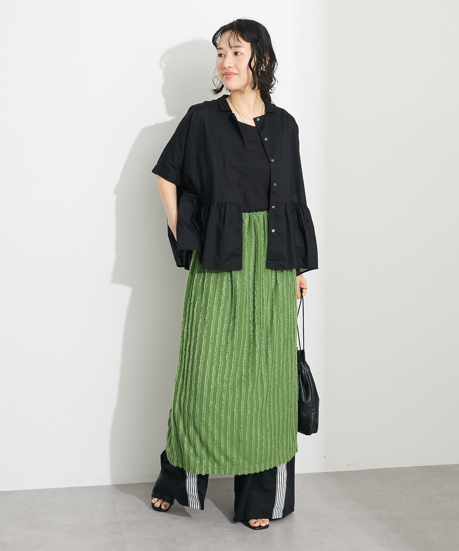 クラフトスタンダードブティック CRAFT STANDARD BOUTIQUE ペプラムブラウス （サックスブルー） サックスブルー