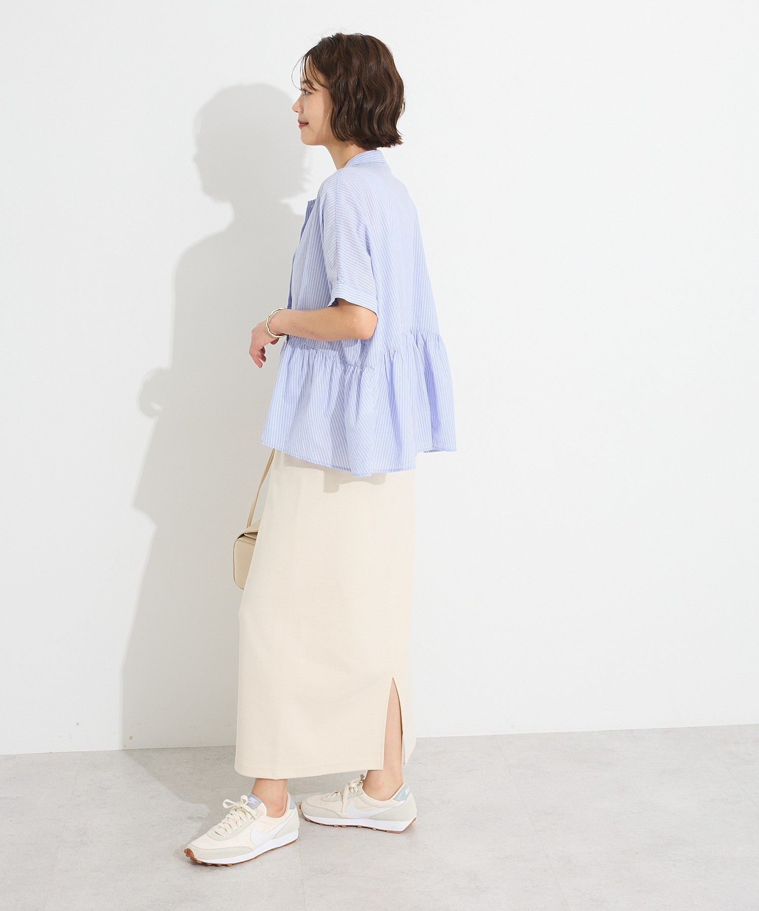 クラフトスタンダードブティック CRAFT STANDARD BOUTIQUE ペプラムブラウス （サックスブルー） サックスブルー
