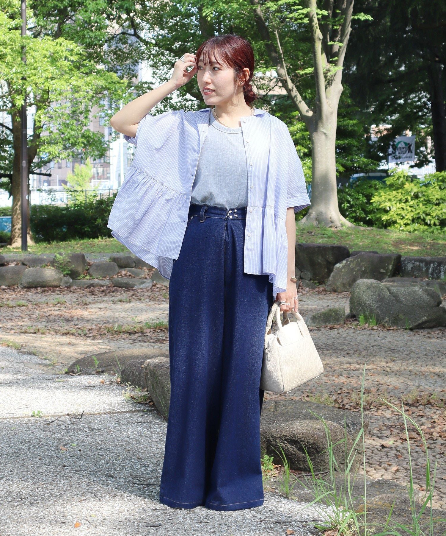 クラフトスタンダードブティック CRAFT STANDARD BOUTIQUE ペプラムブラウス （サックスブルー） サックスブルー