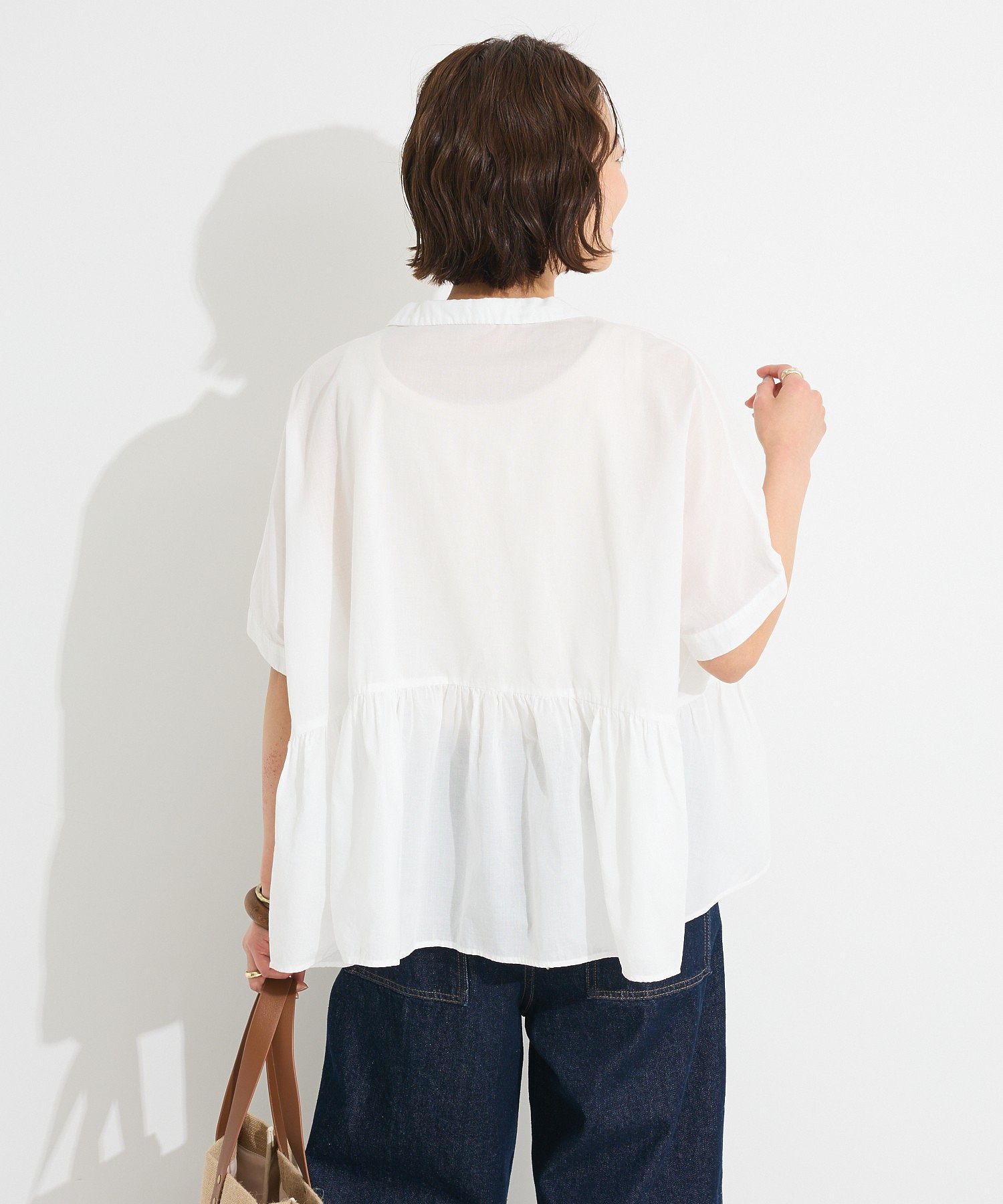 クラフトスタンダードブティック CRAFT STANDARD BOUTIQUE ペプラムブラウス （サックスブルー） サックスブルー