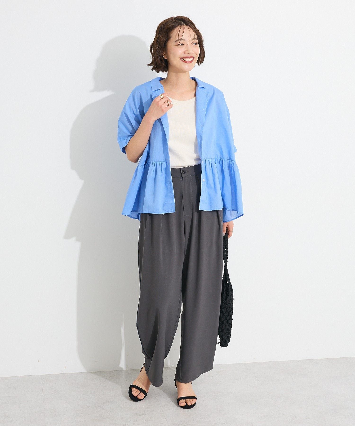 クラフトスタンダードブティック CRAFT STANDARD BOUTIQUE ペプラムブラウス （サックスブルー） サックスブルー
