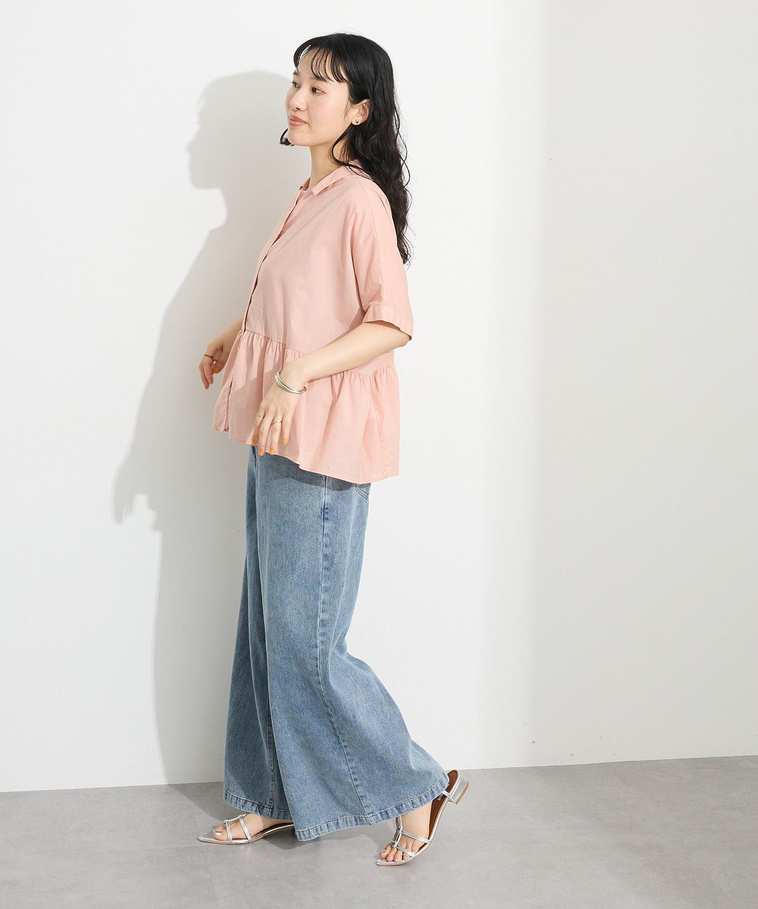 クラフトスタンダードブティック CRAFT STANDARD BOUTIQUE ペプラムブラウス （サックスブルー） サックスブルー