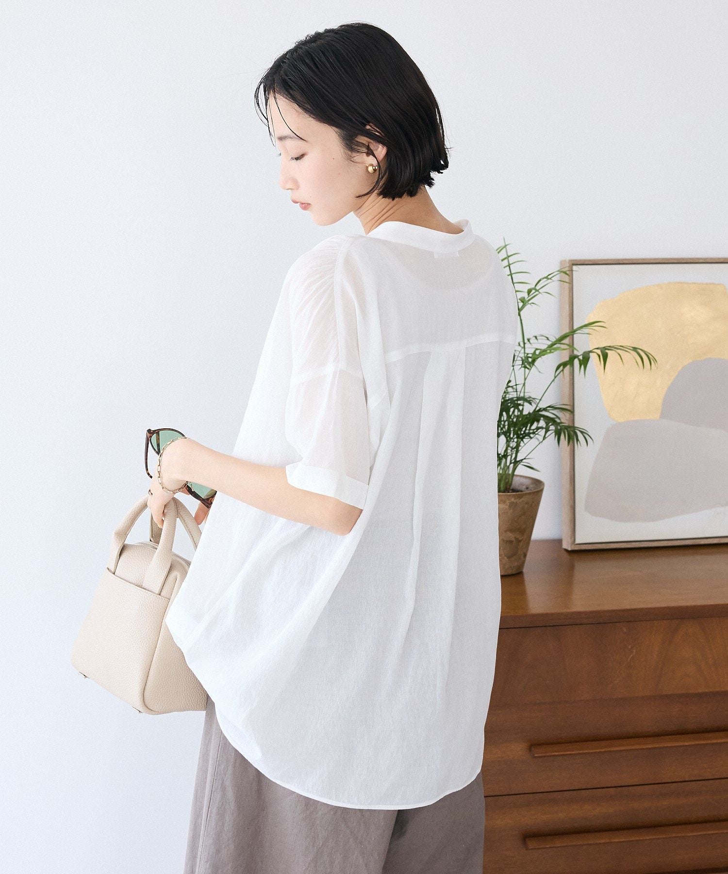 クラフトスタンダードブティック CRAFT STANDARD BOUTIQUE ヴィンテージボイルタイ付ブラウス （ブラック） ブラック