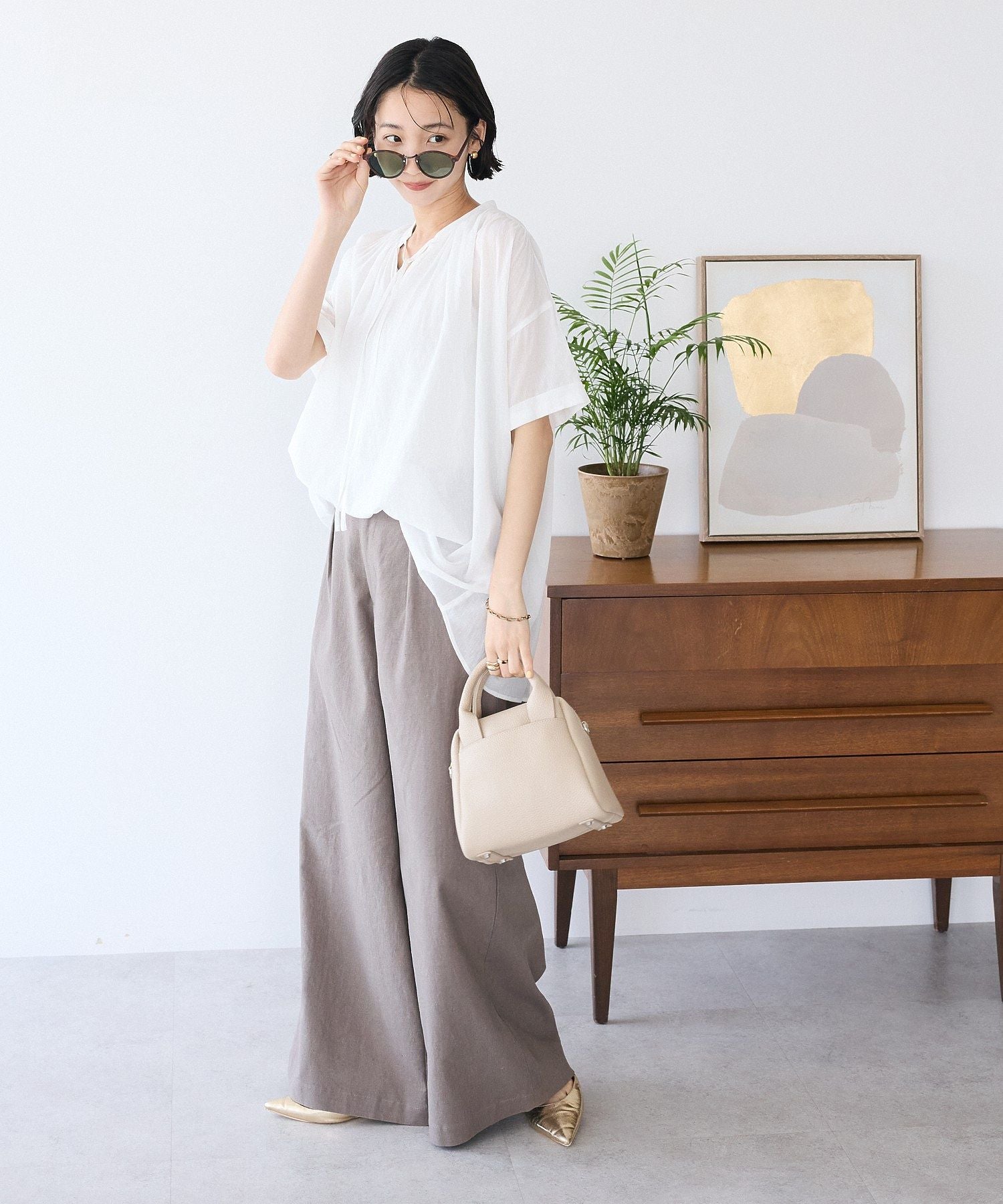 クラフトスタンダードブティック CRAFT STANDARD BOUTIQUE ヴィンテージボイルタイ付ブラウス （ブラック） ブラック