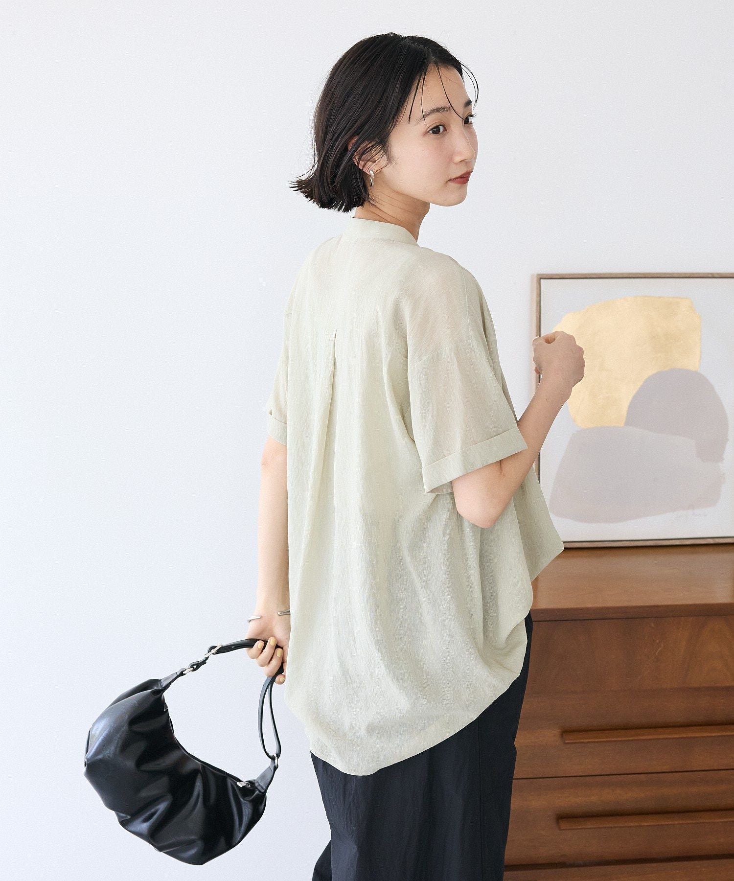 クラフトスタンダードブティック CRAFT STANDARD BOUTIQUE ヴィンテージボイルタイ付ブラウス （ブラック） ブラック