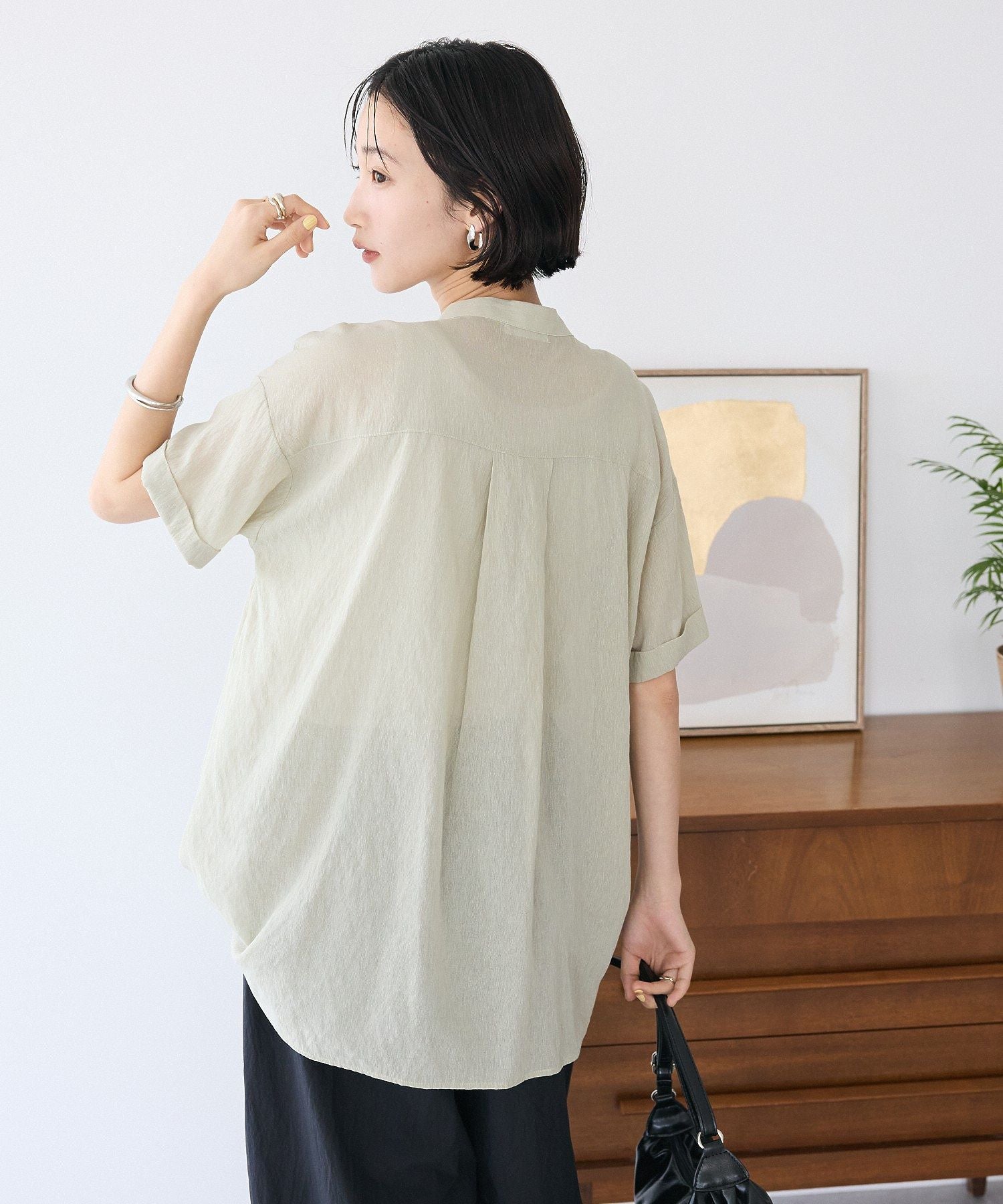 クラフトスタンダードブティック CRAFT STANDARD BOUTIQUE ヴィンテージボイルタイ付ブラウス （ブラック） ブラック