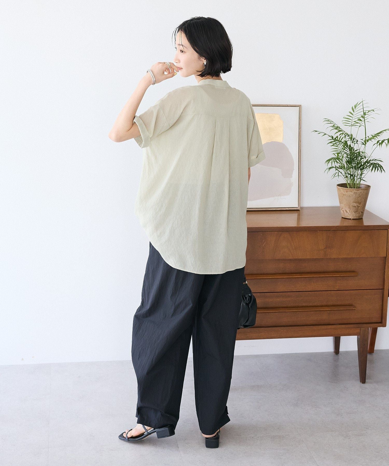 クラフトスタンダードブティック CRAFT STANDARD BOUTIQUE ヴィンテージボイルタイ付ブラウス （ブラック） ブラック