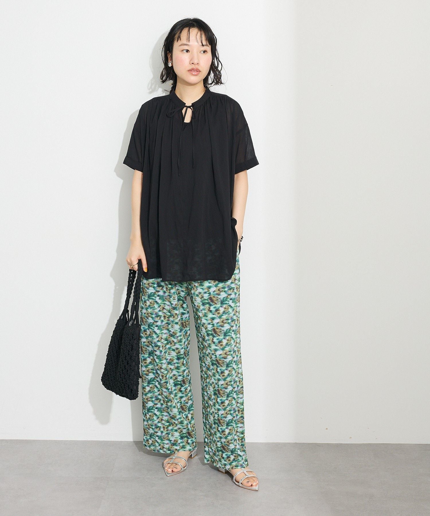 クラフトスタンダードブティック CRAFT STANDARD BOUTIQUE ヴィンテージボイルタイ付ブラウス （ブラック） ブラック