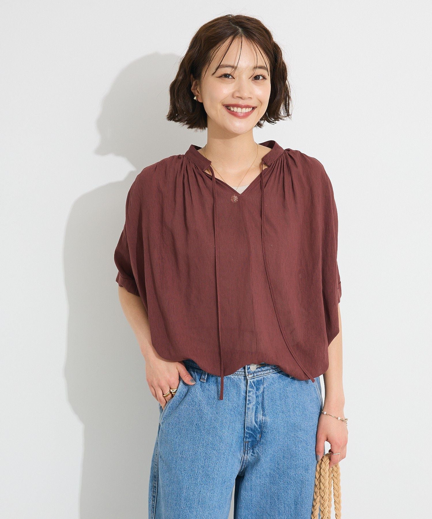 クラフトスタンダードブティック CRAFT STANDARD BOUTIQUE ヴィンテージボイルタイ付ブラウス （ブラック） ブラック