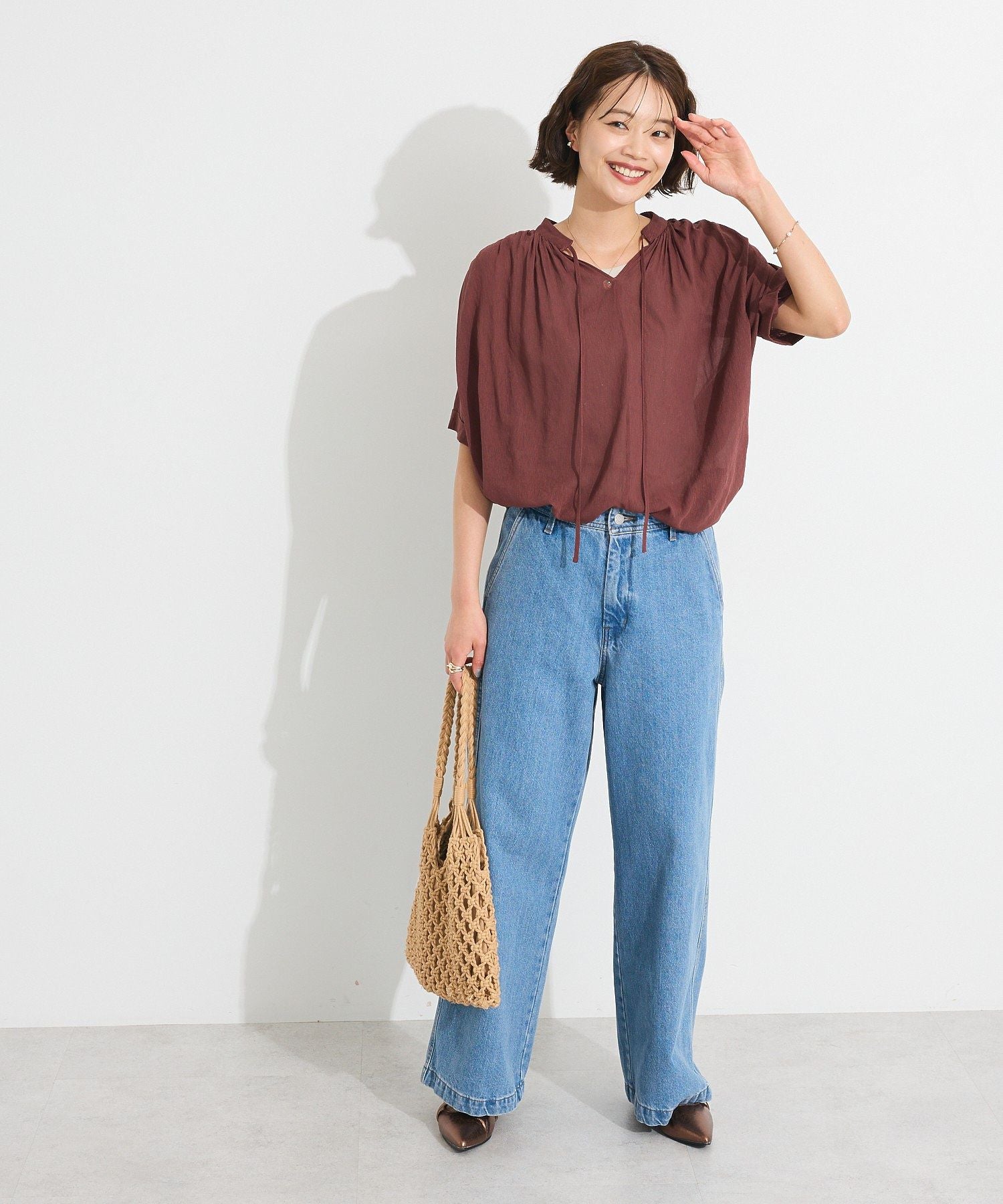 クラフトスタンダードブティック CRAFT STANDARD BOUTIQUE ヴィンテージボイルタイ付ブラウス （ブラック） ブラック