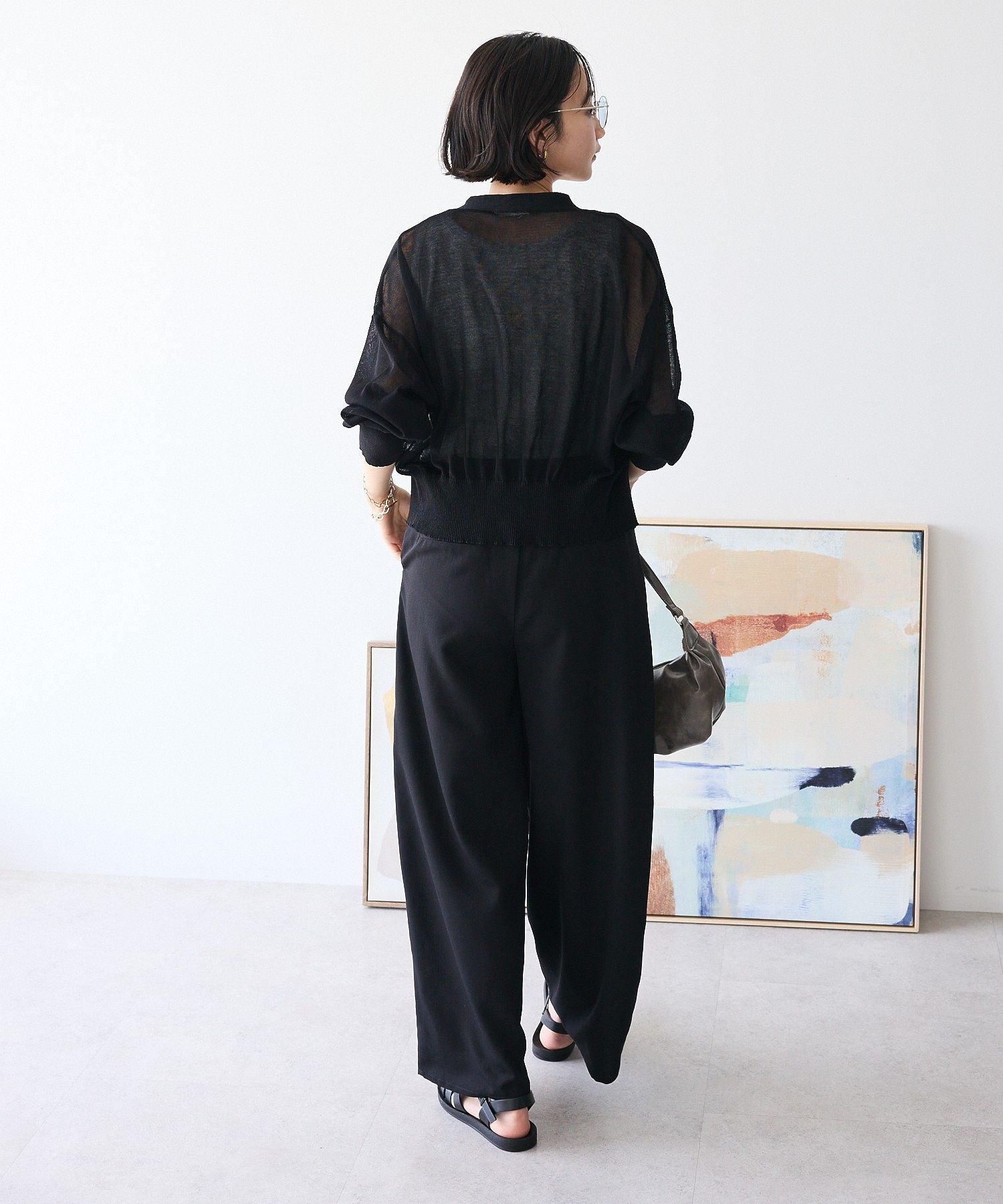 クラフトスタンダードブティック CRAFT STANDARD BOUTIQUE シアーニットカーディガン （ブラウン） ブラウン