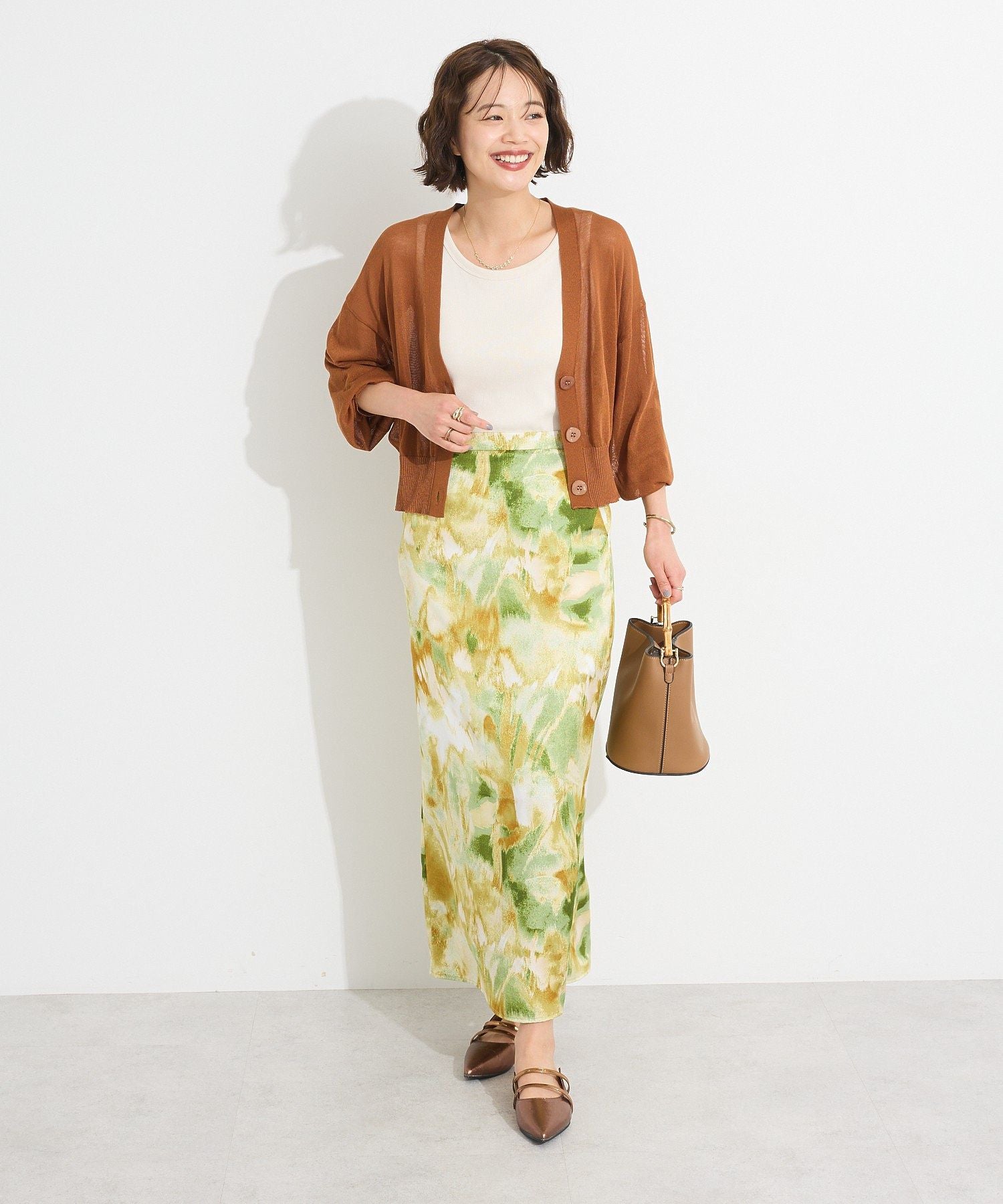 クラフトスタンダードブティック CRAFT STANDARD BOUTIQUE シアーニットカーディガン （ブラウン） ブラウン