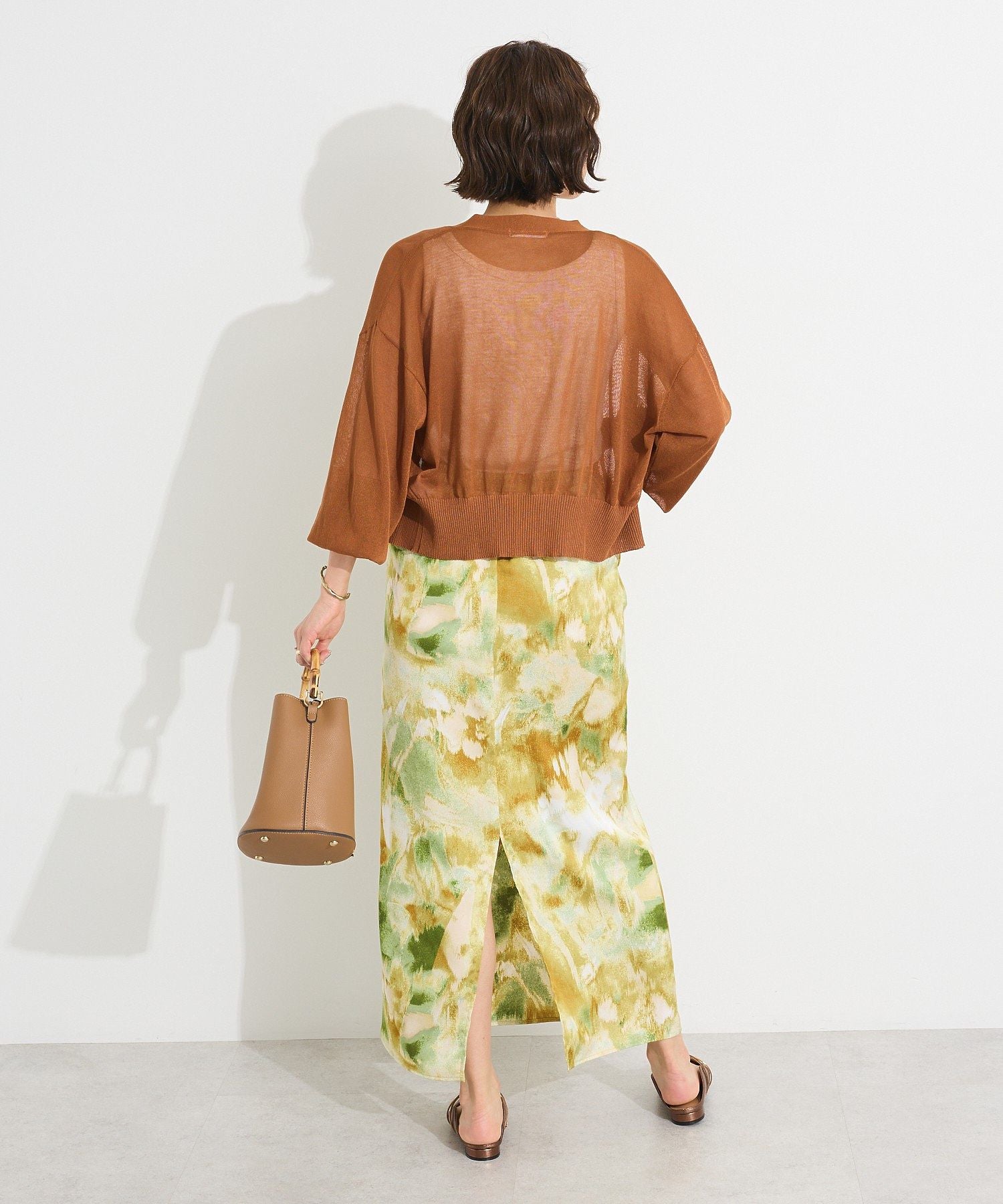 クラフトスタンダードブティック CRAFT STANDARD BOUTIQUE シアーニットカーディガン （ブラウン） ブラウン