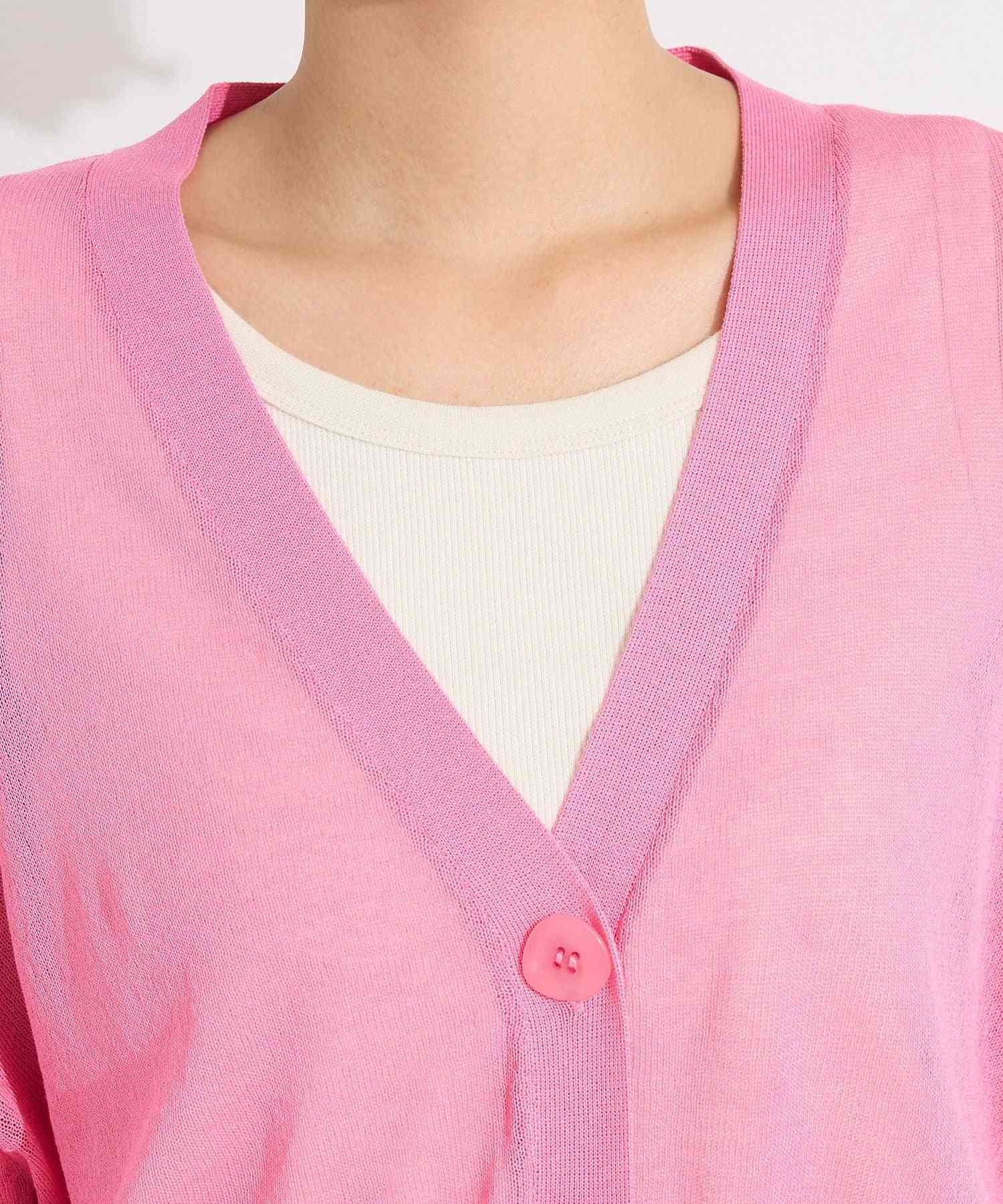 クラフトスタンダードブティック CRAFT STANDARD BOUTIQUE シアーニットカーディガン （ブラウン） ブラウン