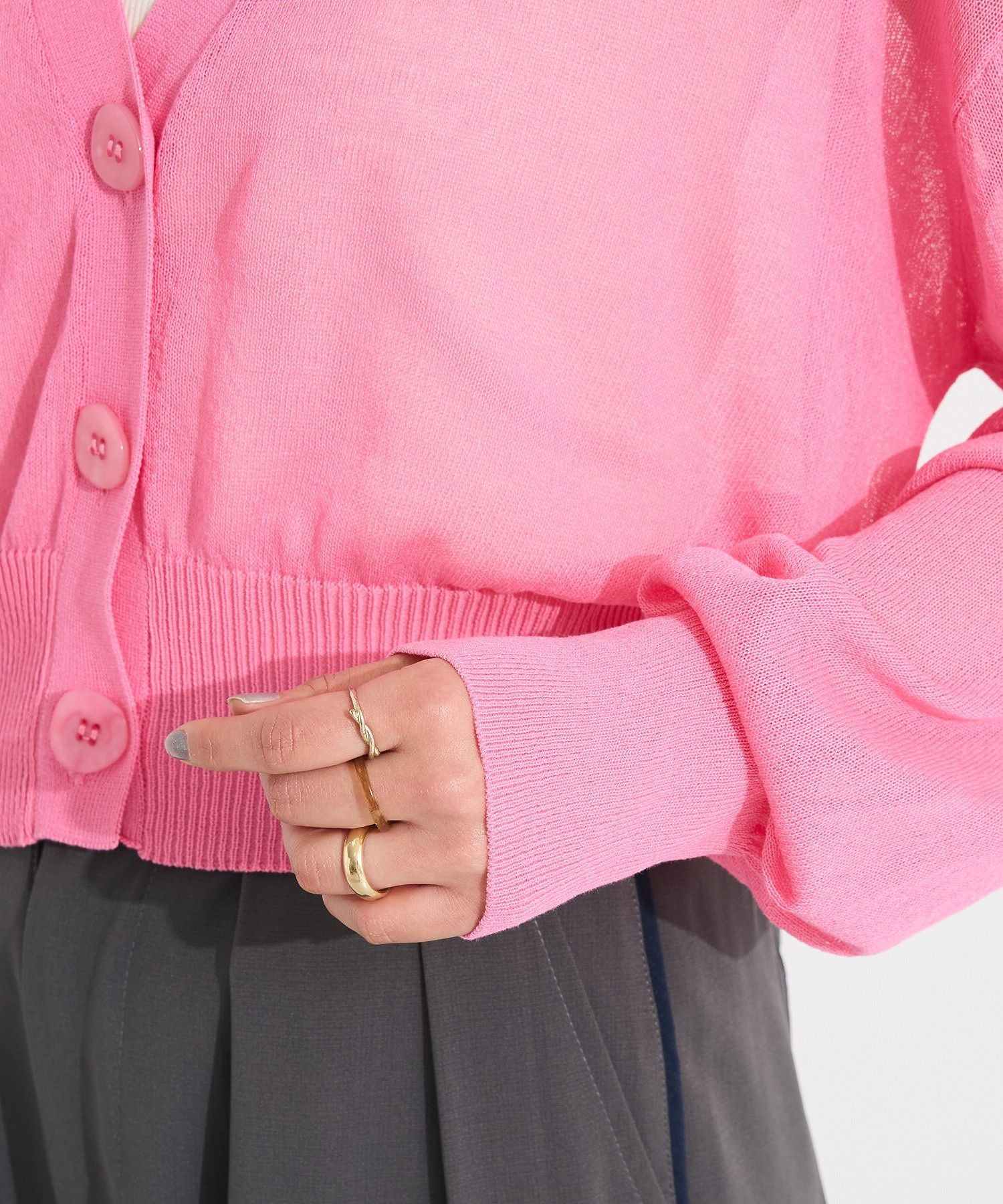 クラフトスタンダードブティック CRAFT STANDARD BOUTIQUE シアーニットカーディガン （ブラウン） ブラウン