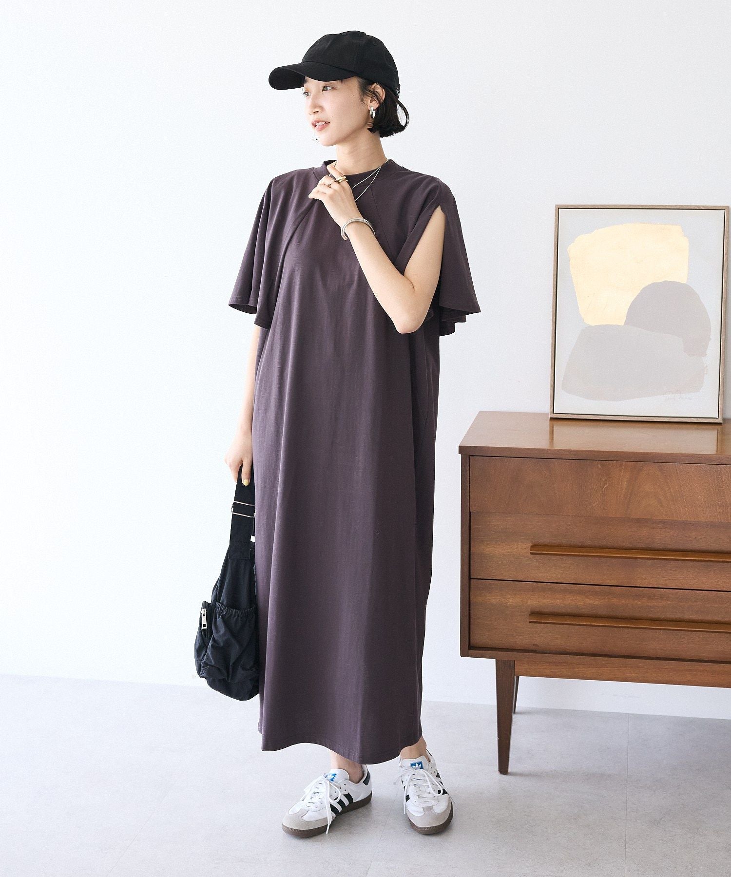クラフトスタンダードブティック CRAFT STANDARD BOUTIQUE 接触冷感/UVカット フレアスリーブカットワンピース （グリーン） グリーン